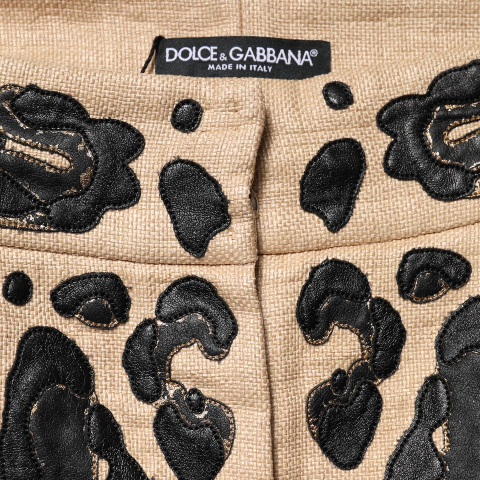 Dolce & Gabbana Beige Leopard Nylon Bermuda Mini Shorts