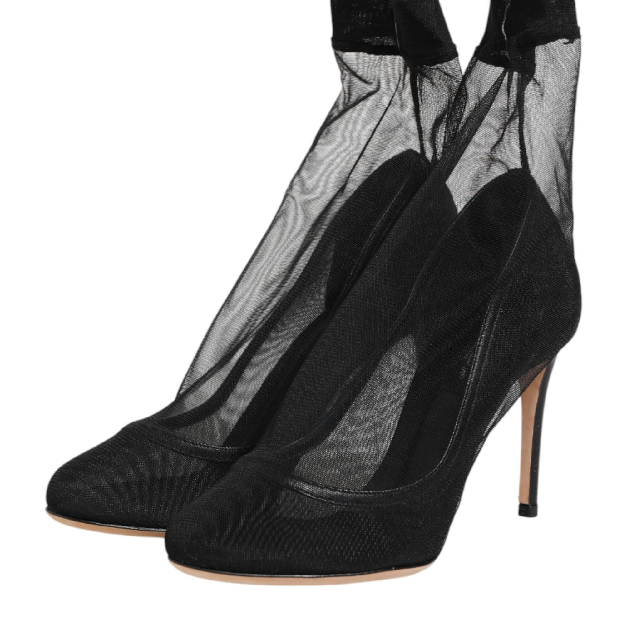 Dolce & Gabbana Black Nylon Stretch Mesh Sock Boots  Shoes