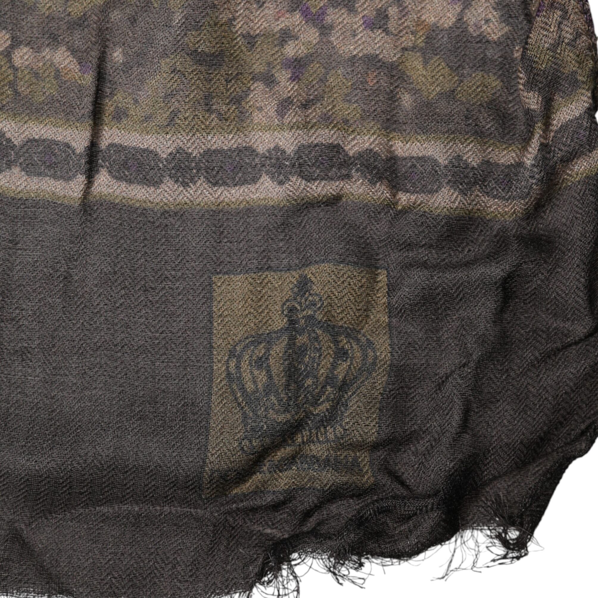 Dolce & Gabbana Brown Camouflage Modal Men Shawl Scarf
