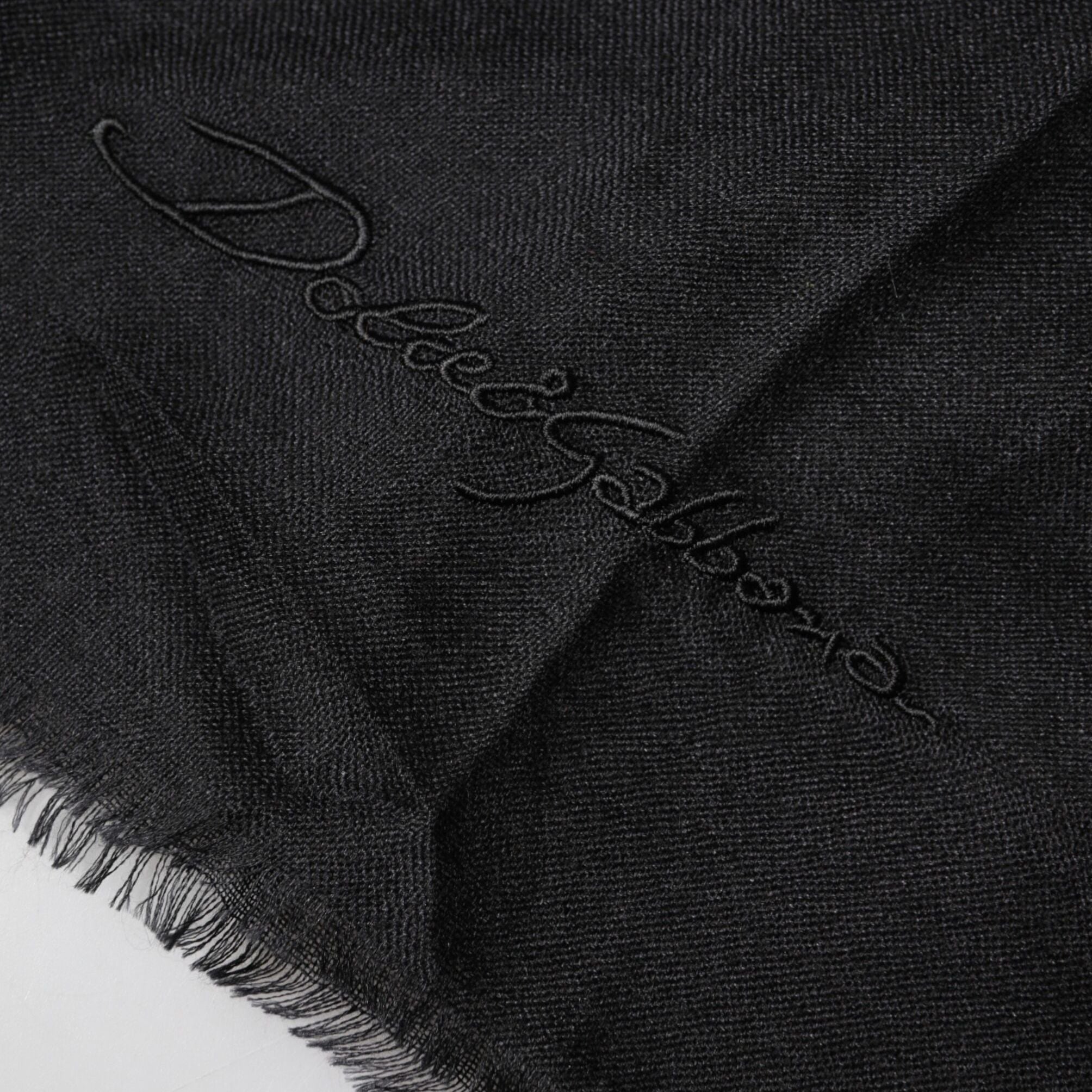 Dolce & Gabbana Black Cashmere Knit Neck Wrap Shawl Scarf
