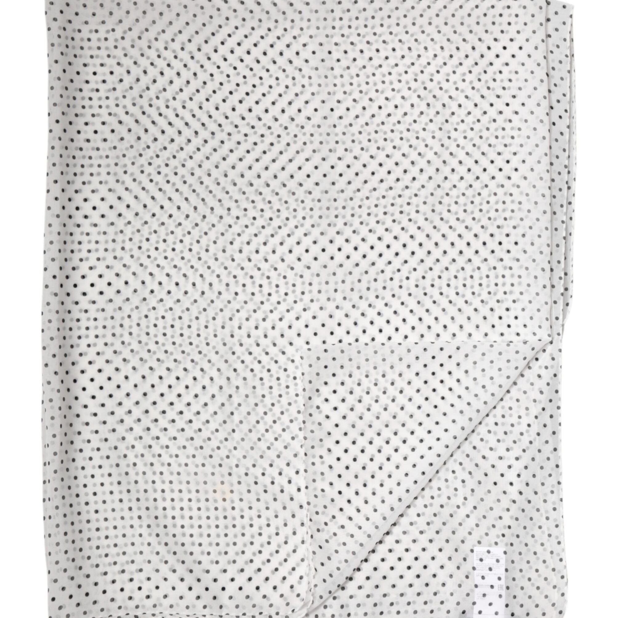 Dolce & Gabbana White Polka Dot Polyester Shawl Scarf