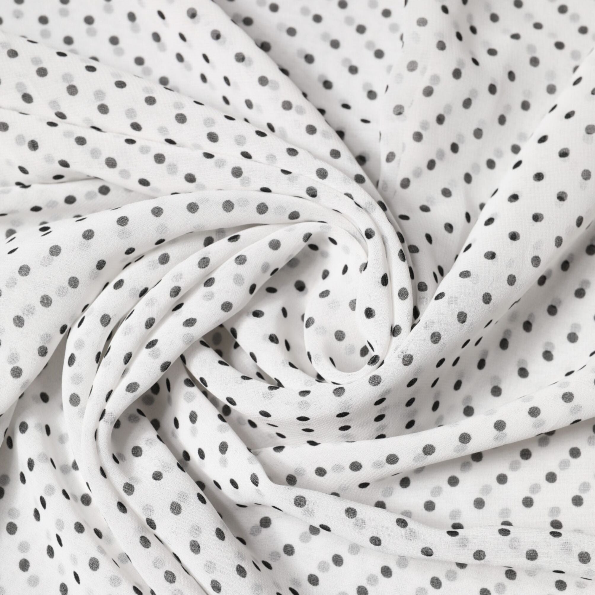 Dolce & Gabbana White Polka Dot Polyester Shawl Scarf