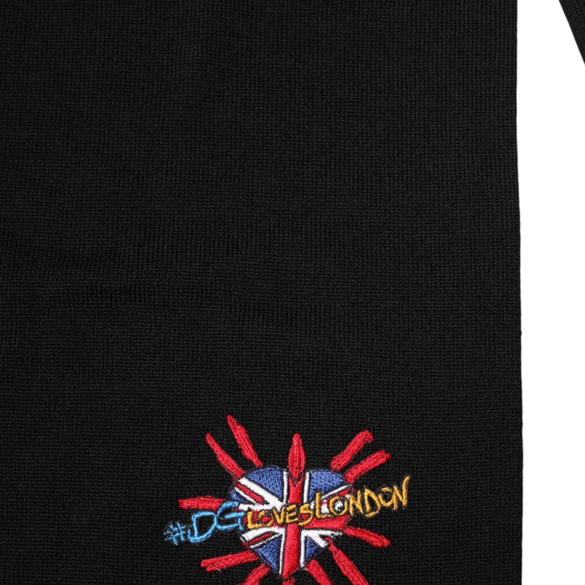 Dolce & Gabbana Blue Wool DG Loves London Neck Wrap Scarf