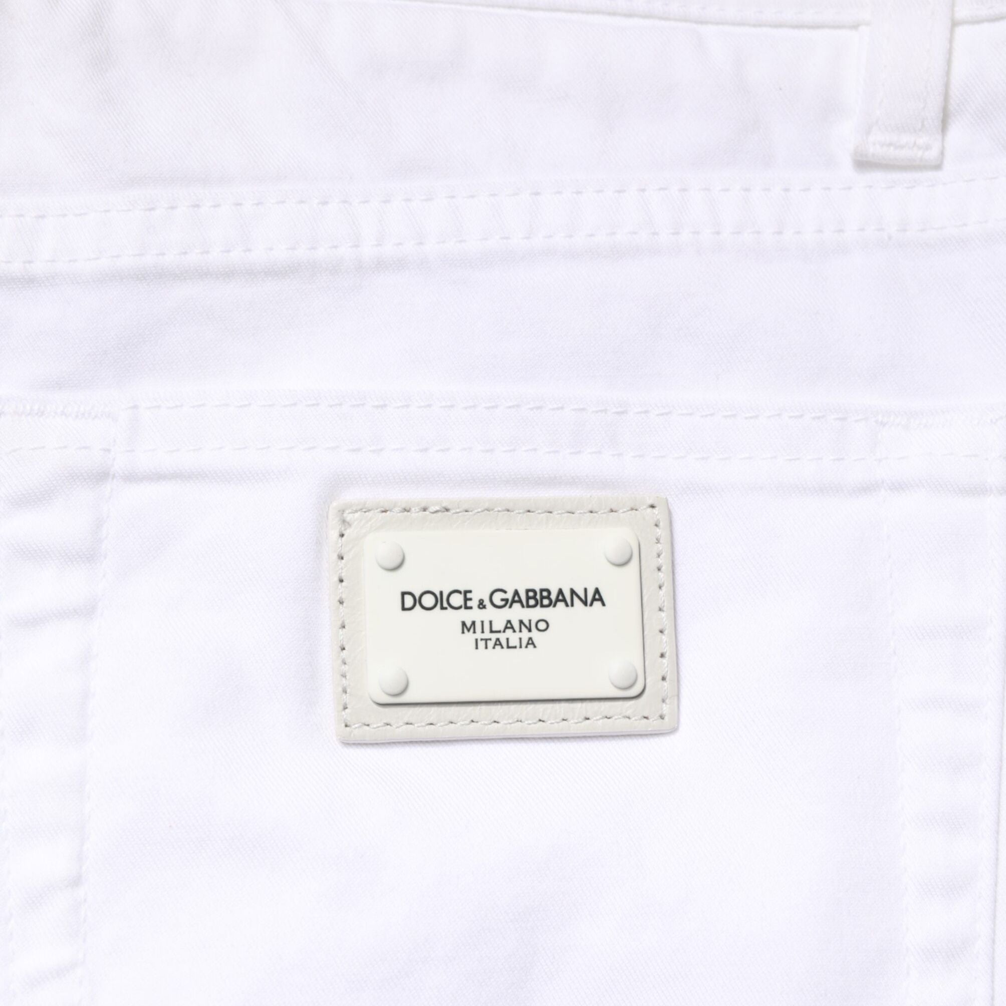 Dolce & Gabbana White Cotton Stretch Skinny Denim Men Jeans