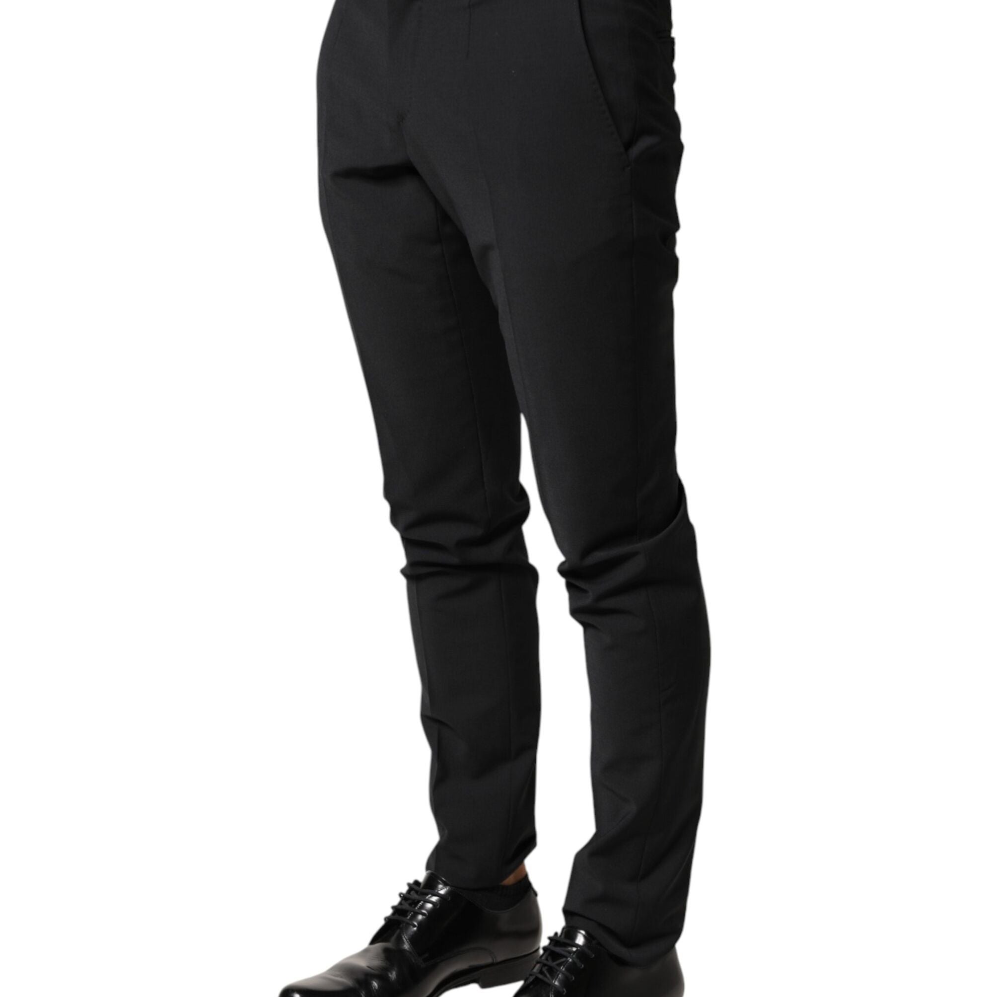 Dolce & Gabbana Black Wool Formal Dress Men Trouser Pants