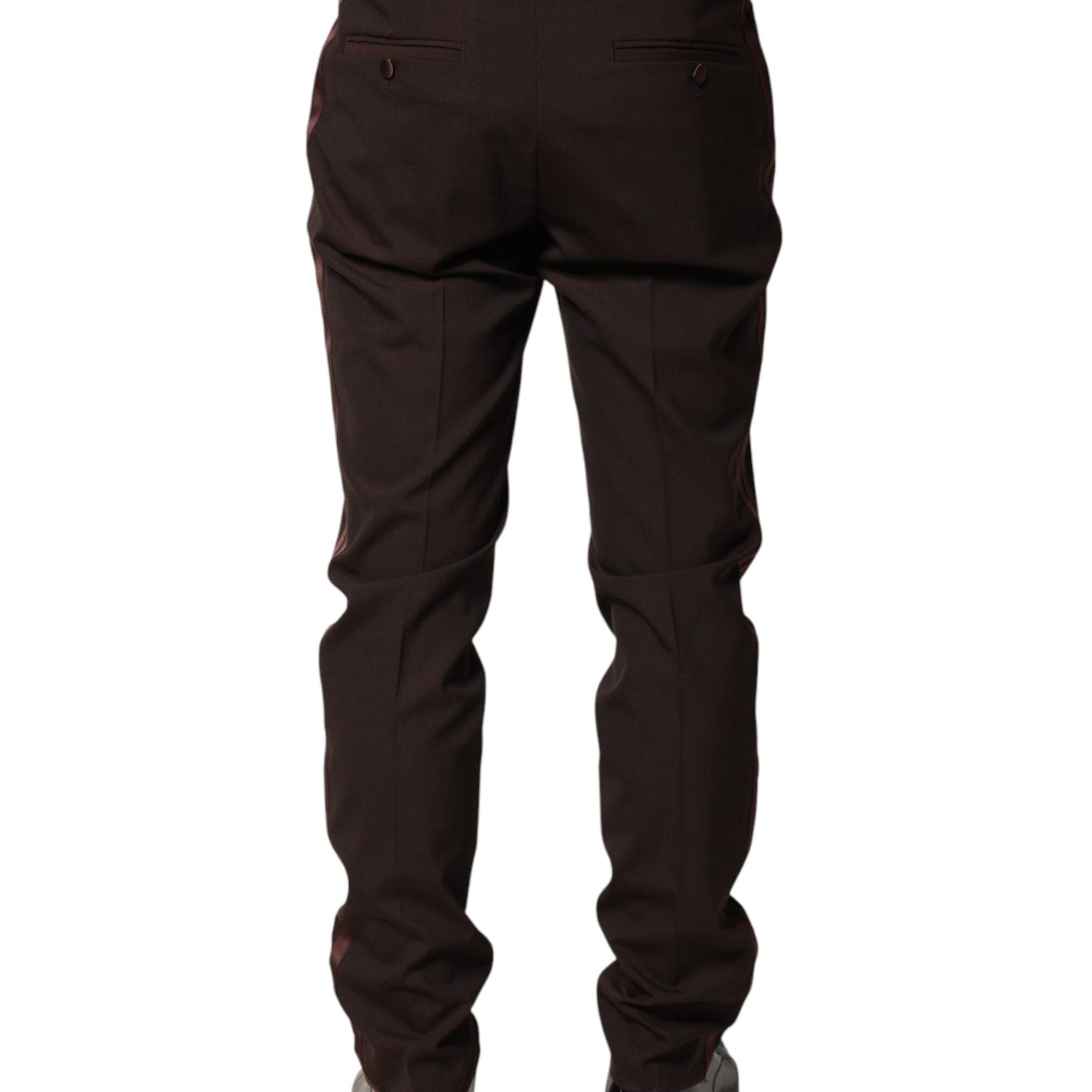 Dolce & Gabbana Brown Polyester Men Dress Trousers Pants
