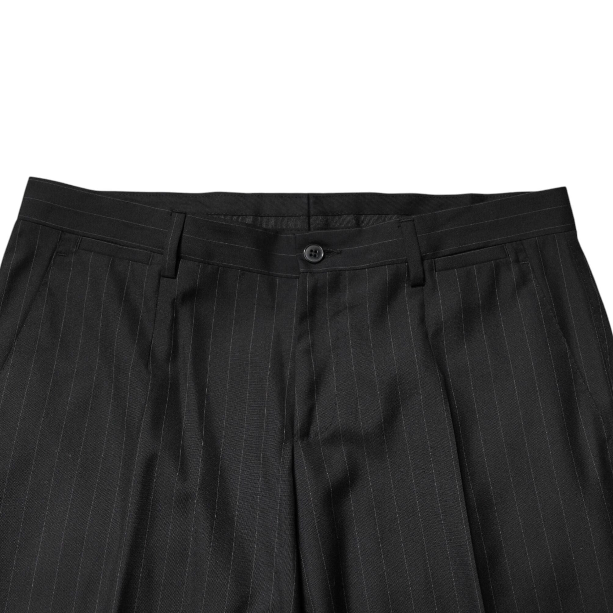 Dolce & Gabbana Black Stripes Wool Men Dress Trousers Pants