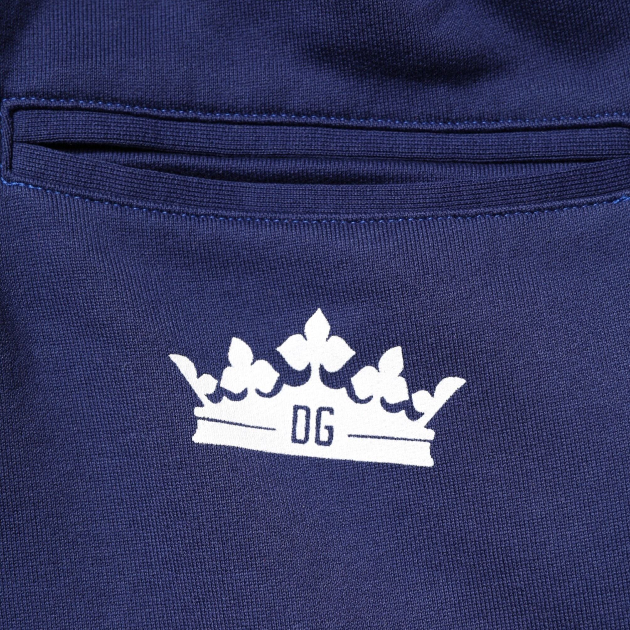 Dolce & Gabbana Blue Cotton Mid Waist Jogger Trousers Pants
