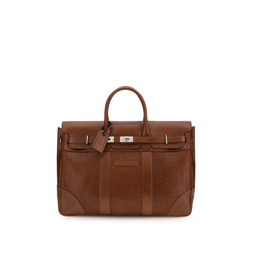 Brunello Cucinelli Brown Calf Leather Bos Taurus Backpack
