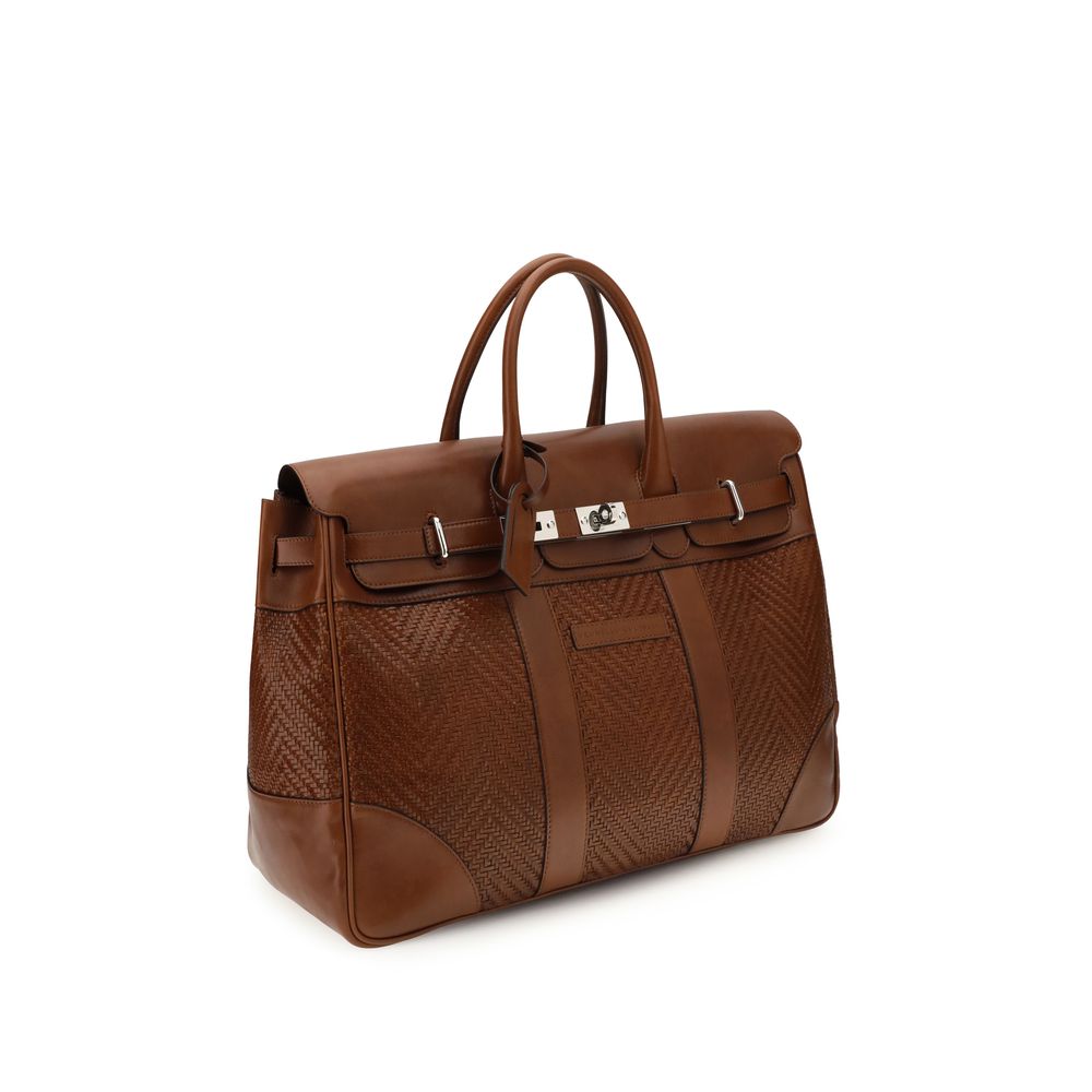Brunello Cucinelli Brown Calf Leather Bos Taurus Backpack