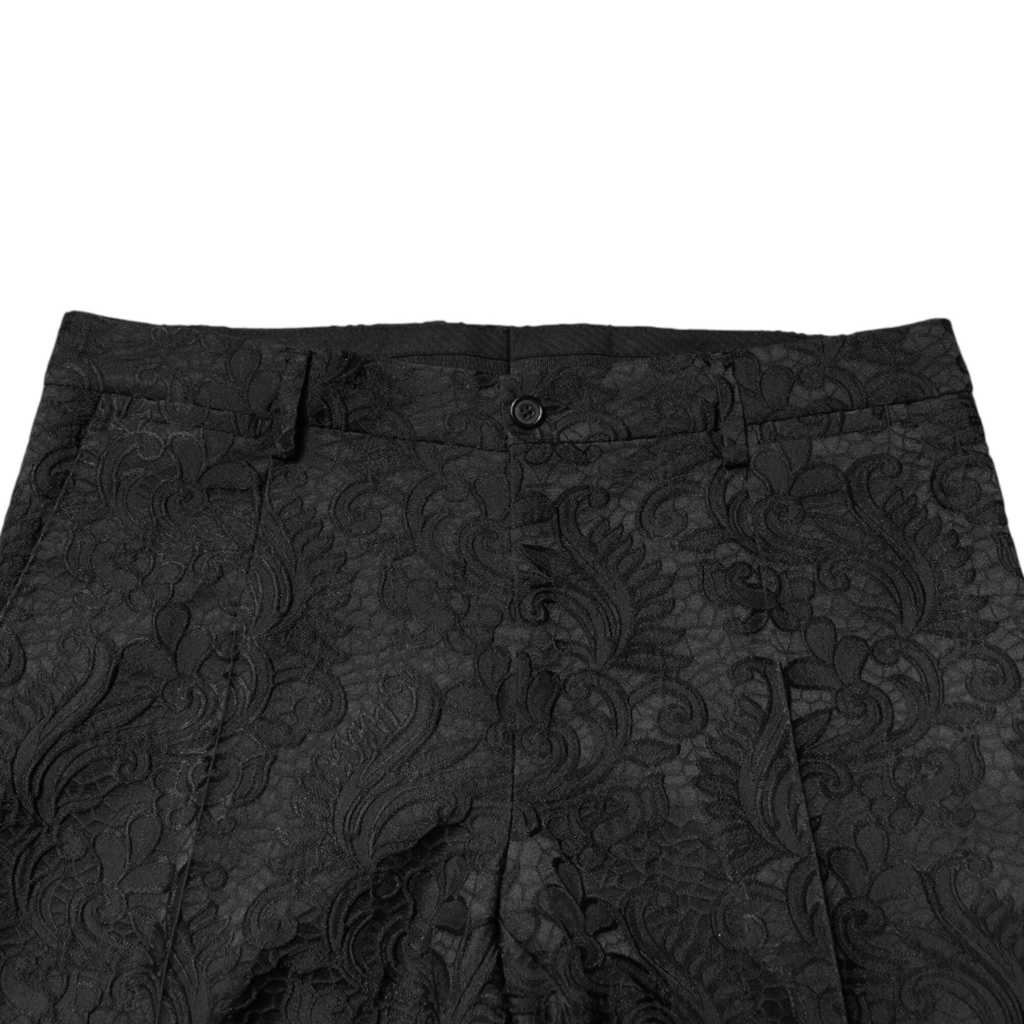 Dolce & Gabbana Black Brocade Single Breasted 2 Piece Suit