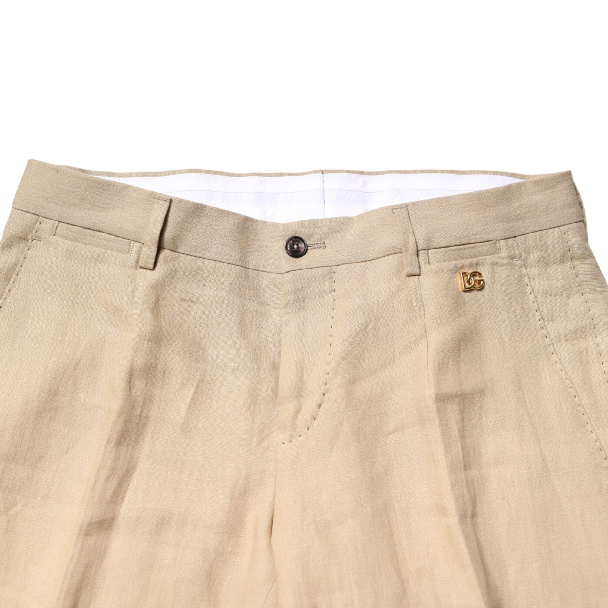 Dolce & Gabbana Beige Linen Single Breasted 2 Piece Suit