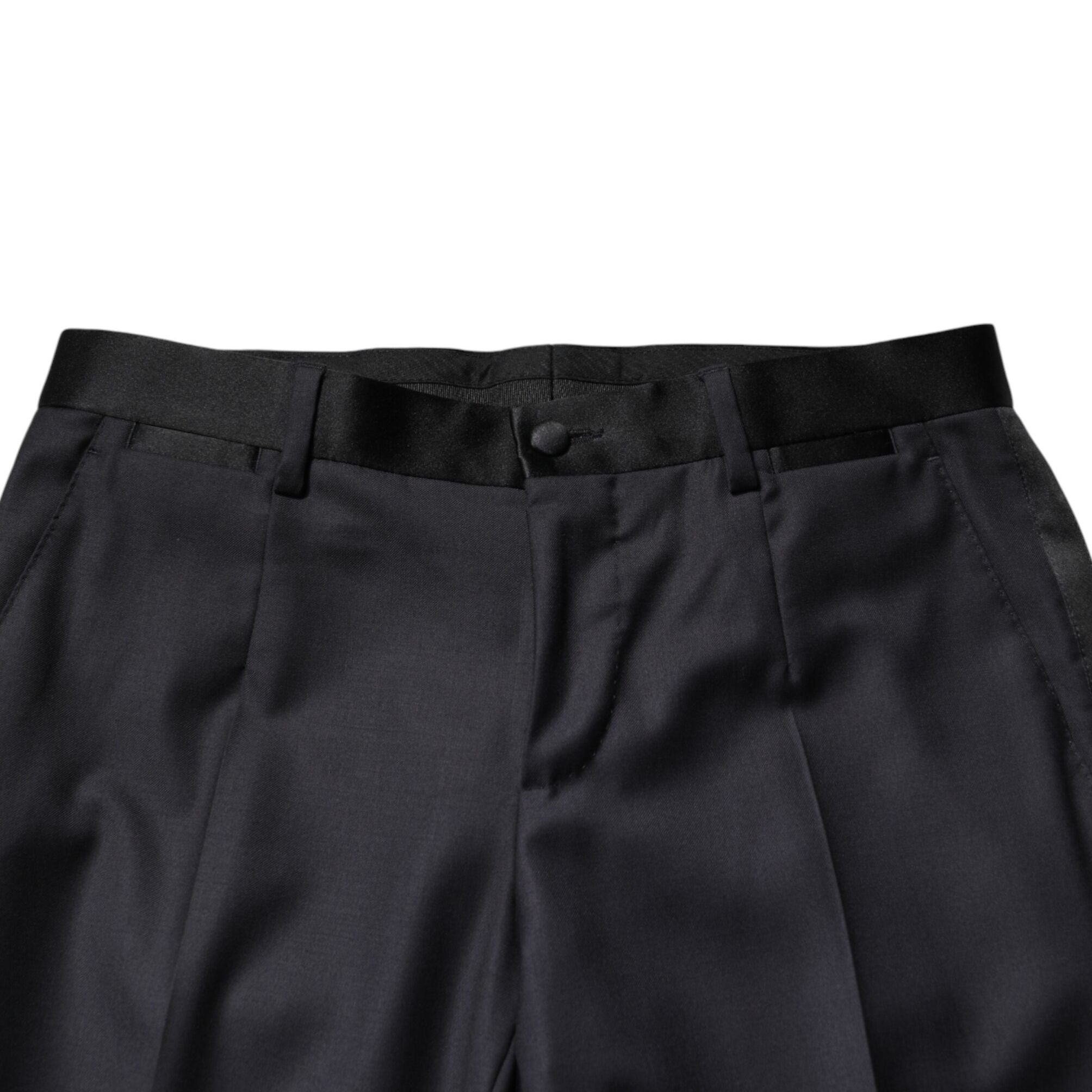 Dolce & Gabbana Blue Wool Single Breasted 3 Piece Men Suit