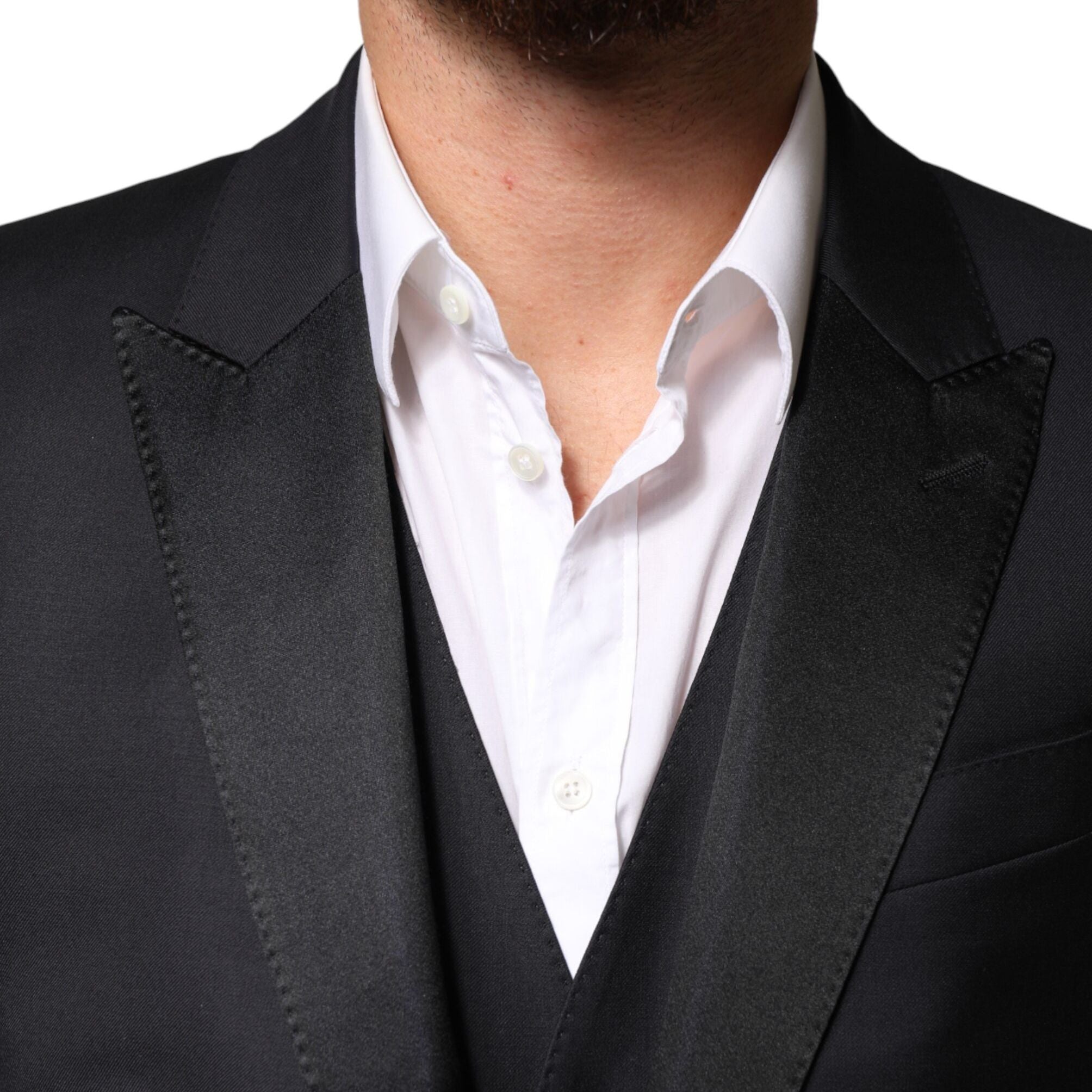 Dolce & Gabbana Black Wool Single Breasted 3 Piece Men Suit
