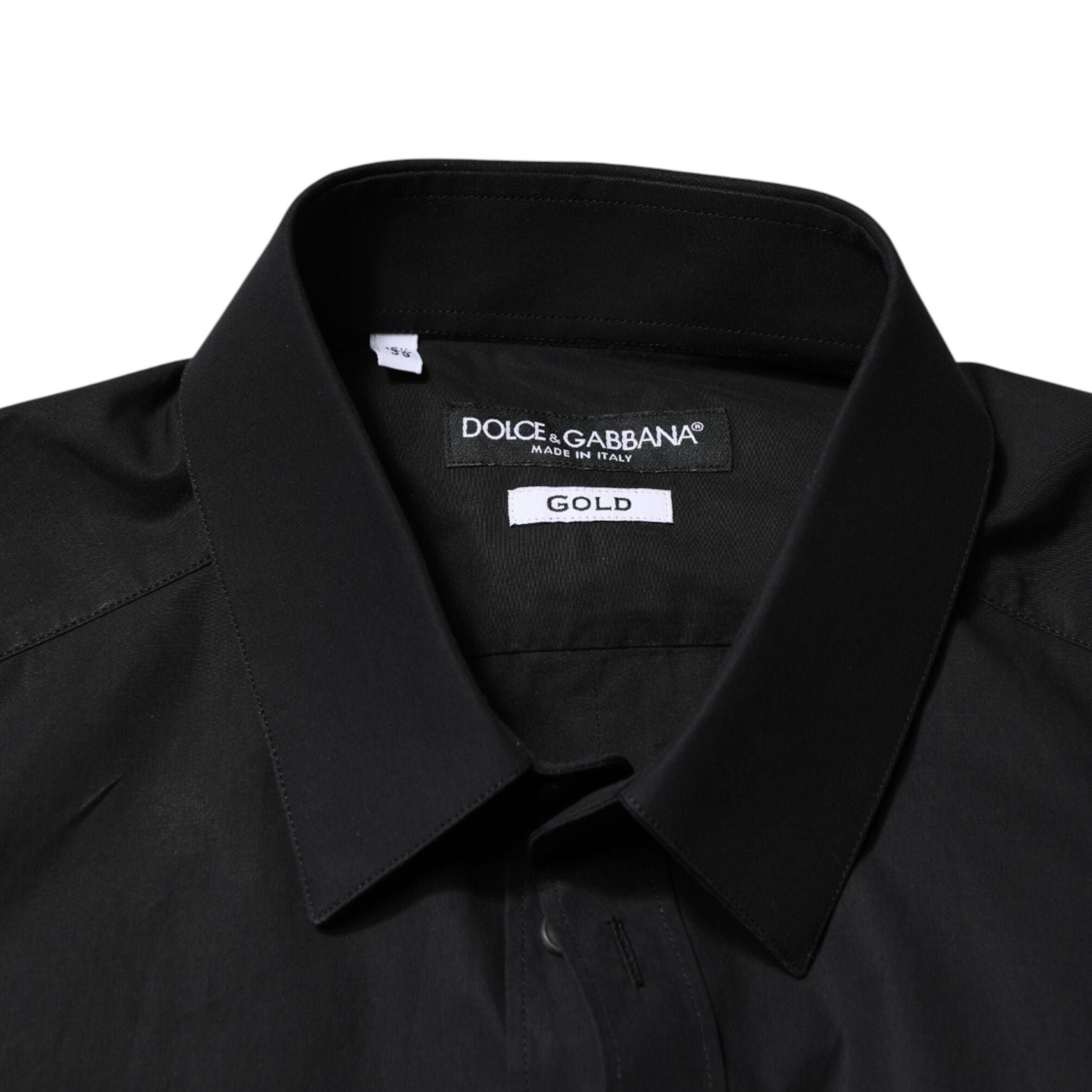 Dolce & Gabbana Black GOLD Cotton Men Dress Formal Shirt