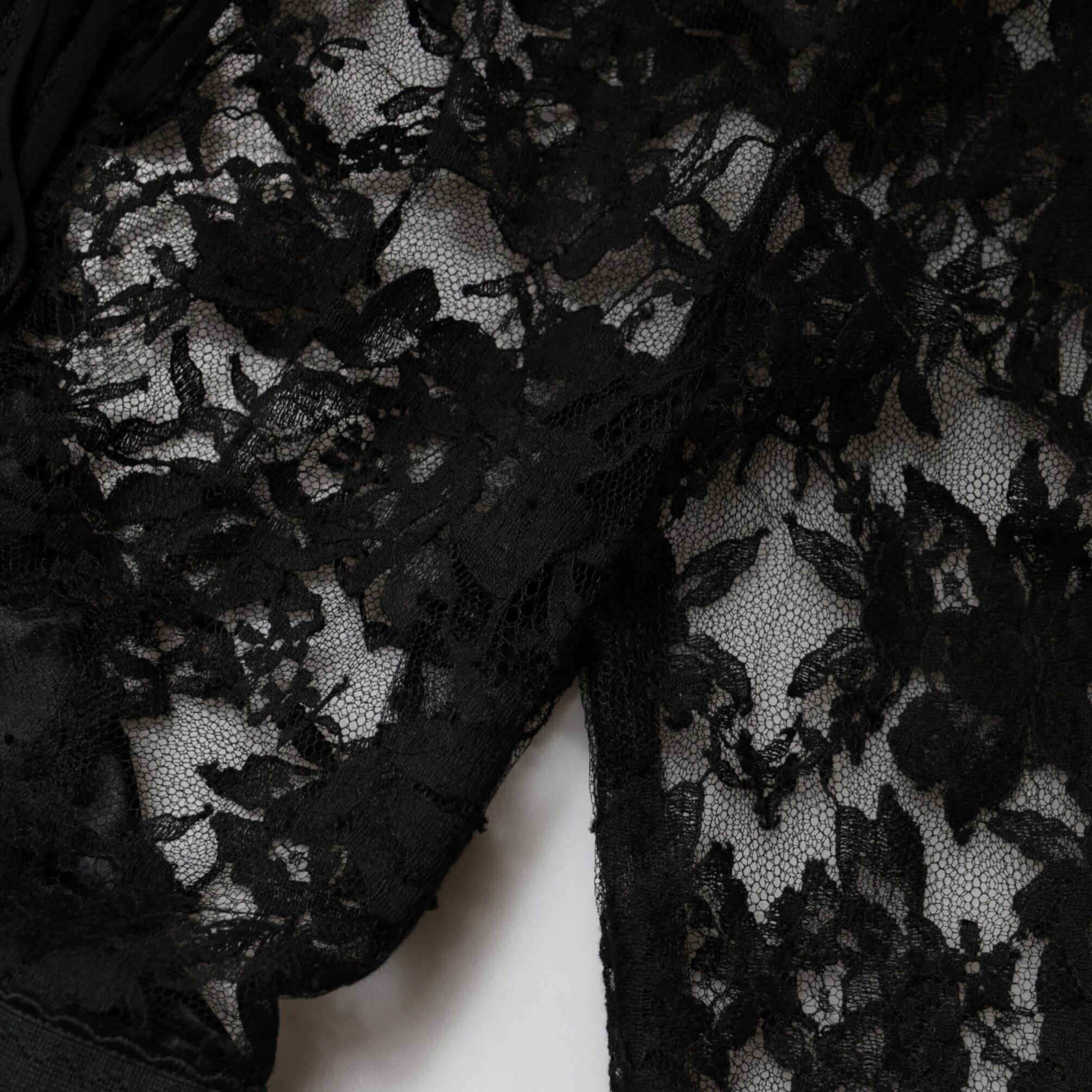 Dolce & Gabbana Black Lace Trim Cotton Sheath Midi Dress