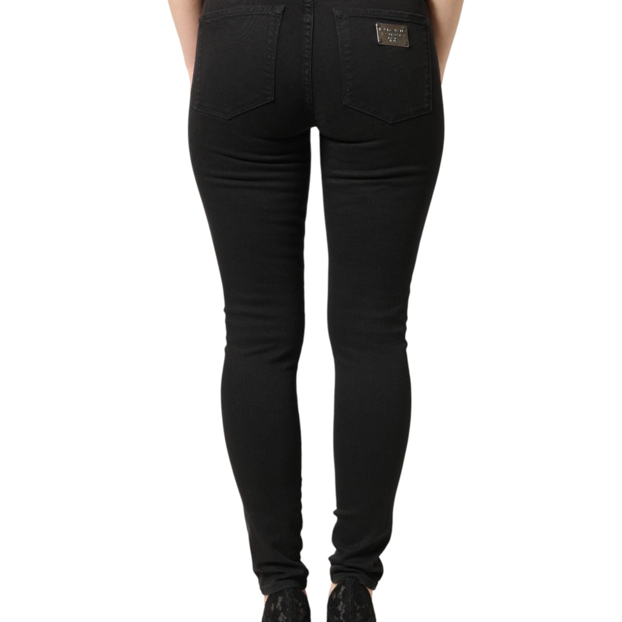 Dolce & Gabbana Black Cotton Stretch Skinny Denim Jeans