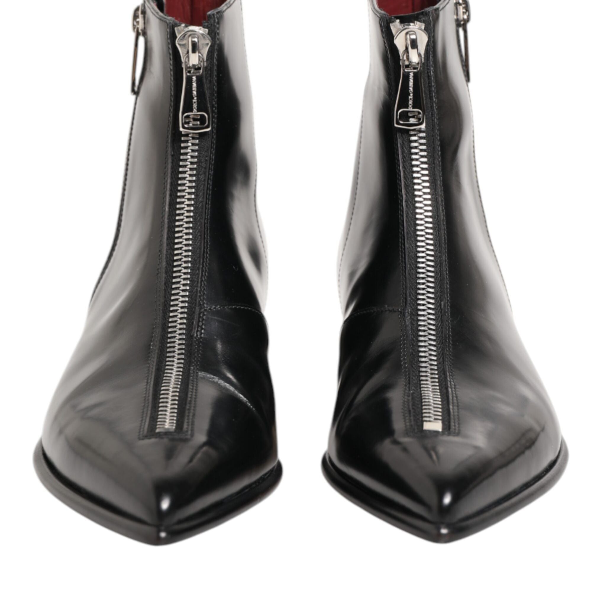 Dolce & Gabbana Black Leather Chelsea Short Ankle Boots Shoes