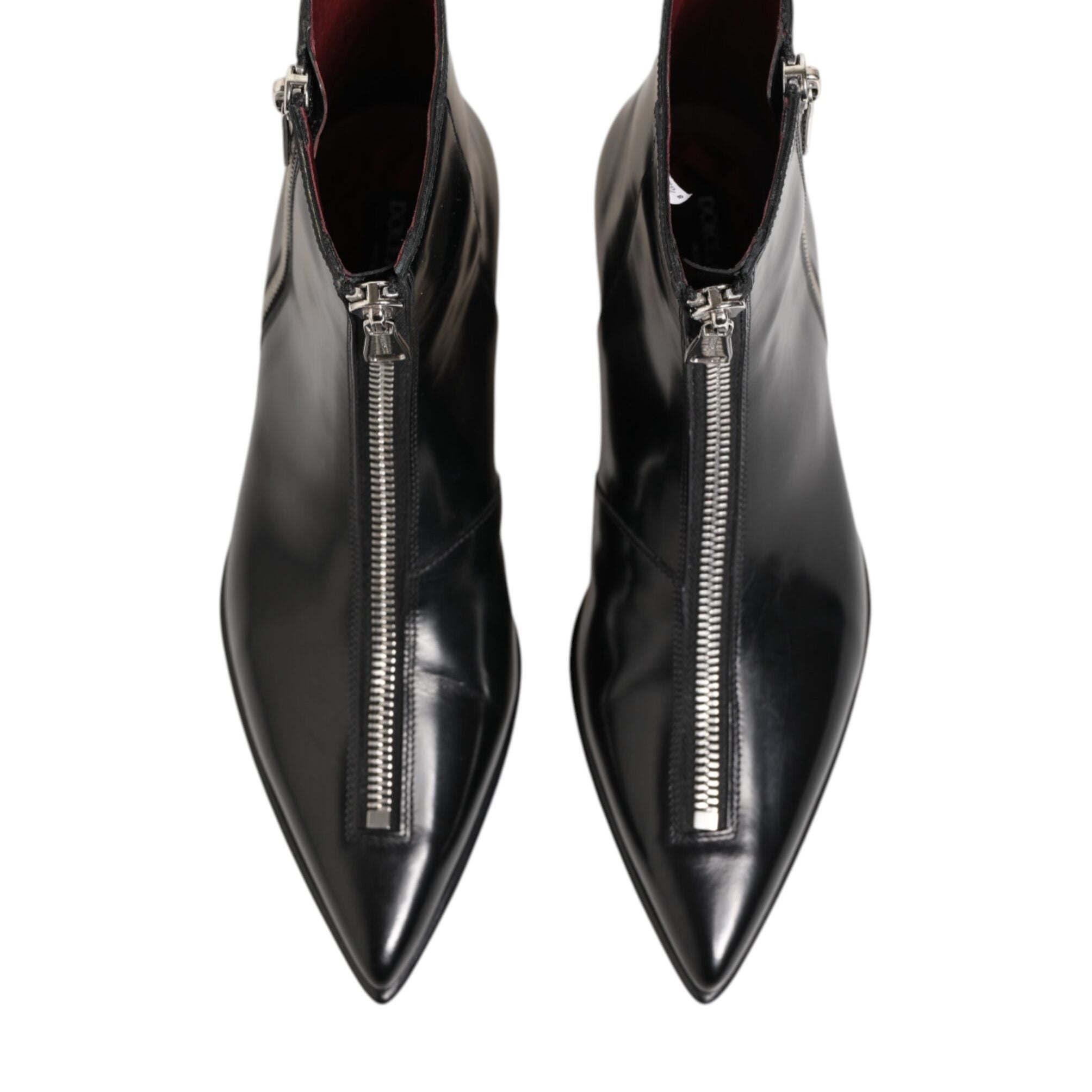 Dolce & Gabbana Black Leather Chelsea Short Ankle Boots Shoes
