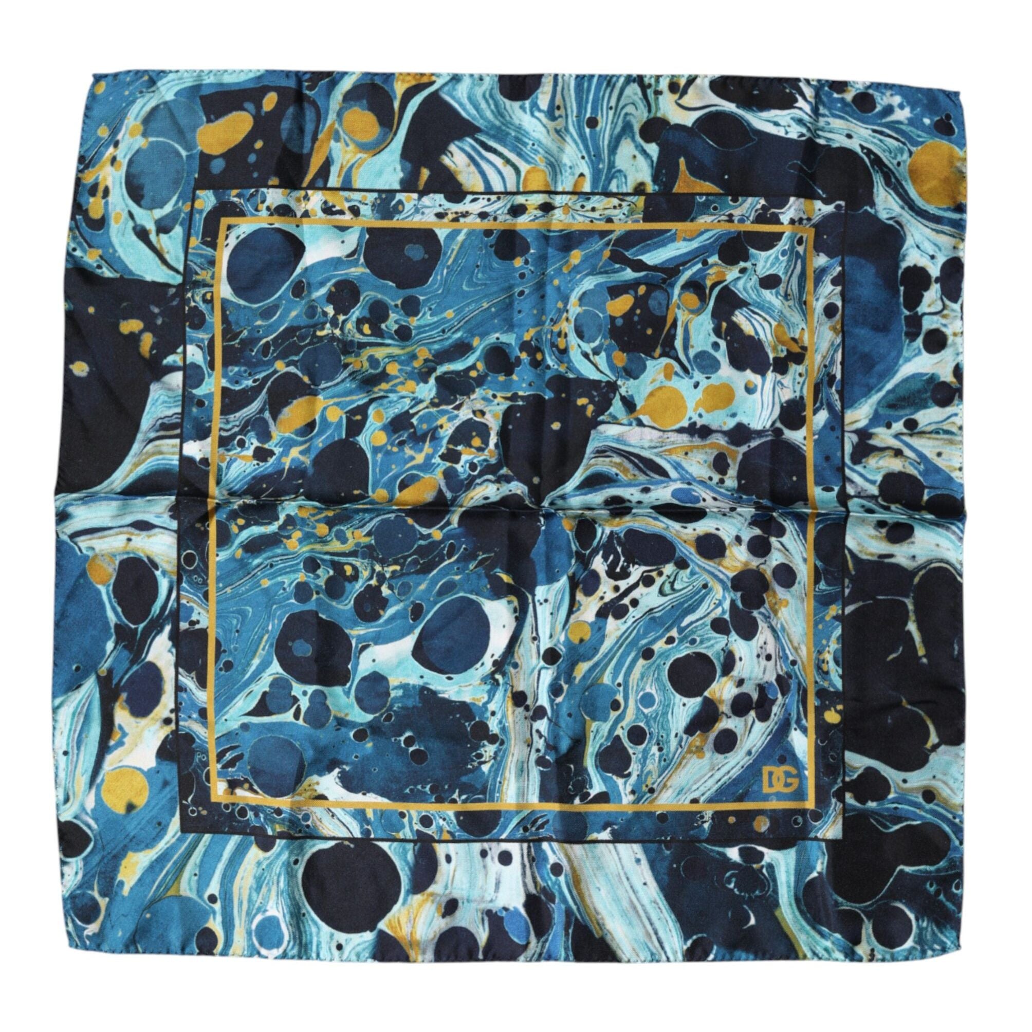 Dolce & Gabbana Multicolor Marble Square Foulard Scarf