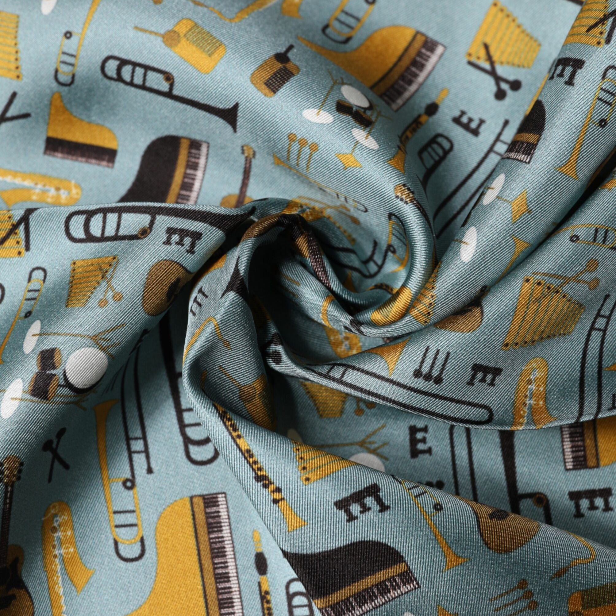 Dolce & Gabbana Blue Jazz Club Square Handkerchief Scarf