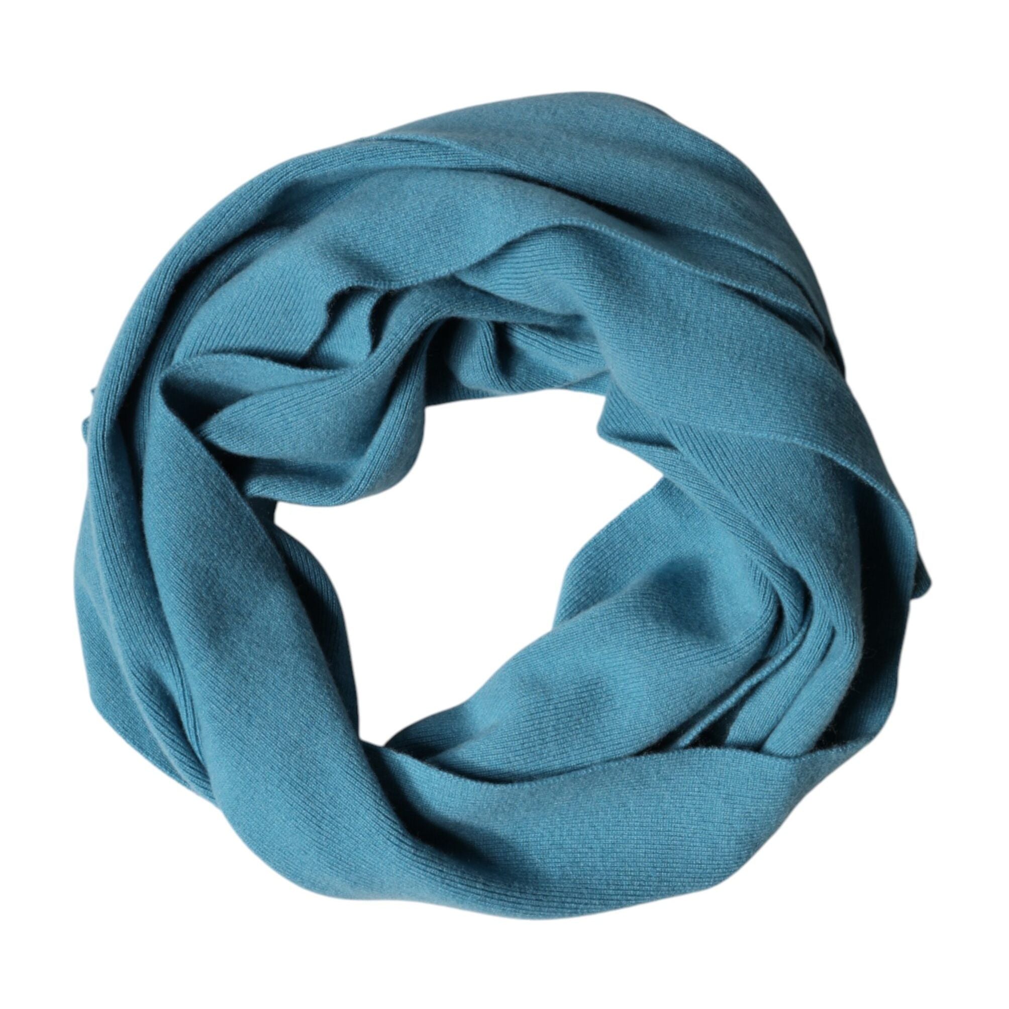 Dolce & Gabbana Blue Cashmere Knit Neck Wrap Shawl Scarf