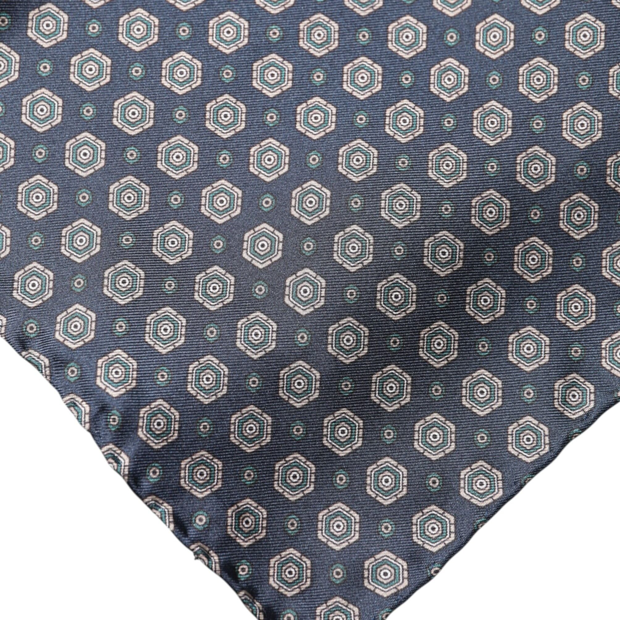 Dolce & Gabbana Blue Patterned Silk Square Handkerchief Scarf