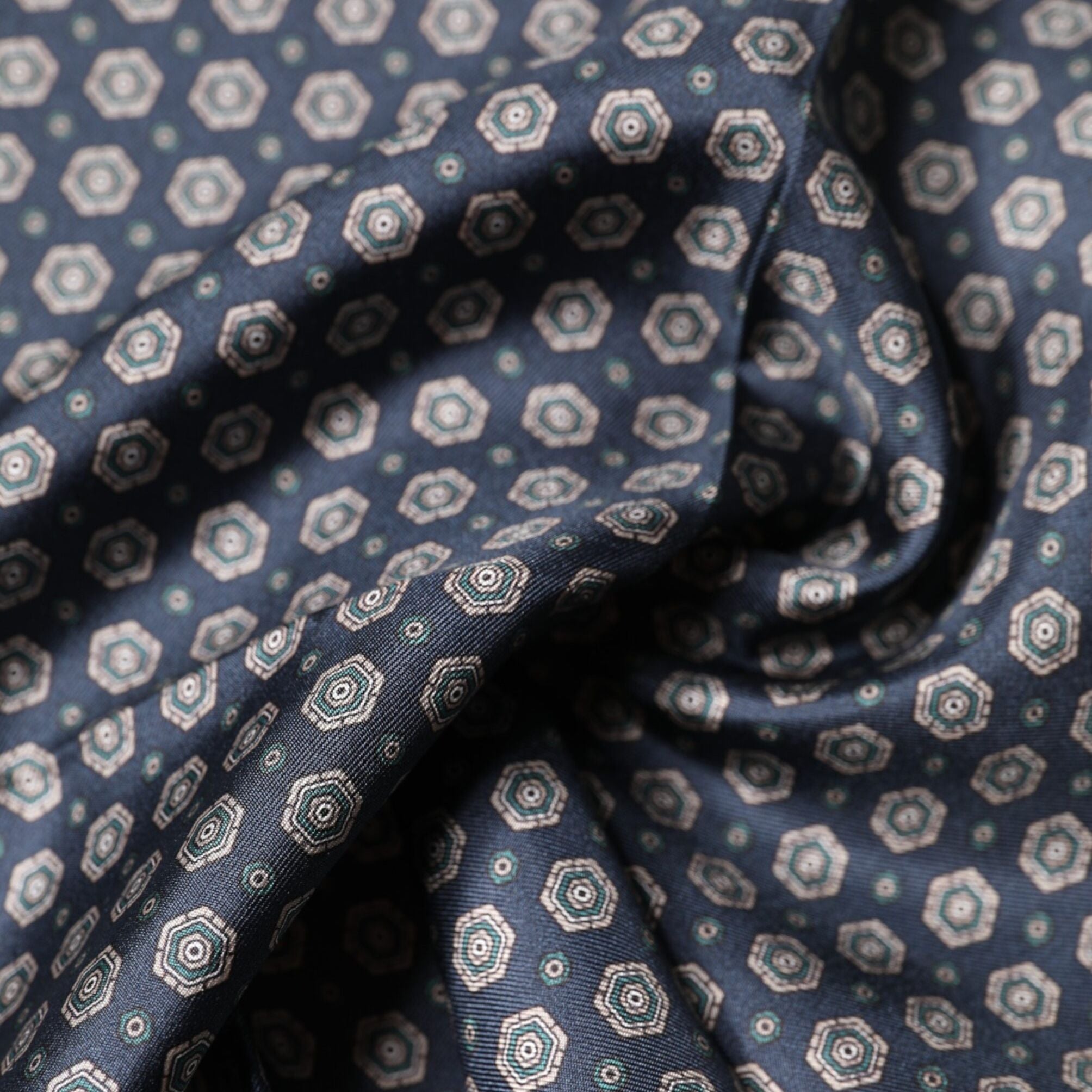 Dolce & Gabbana Blue Patterned Silk Square Handkerchief Scarf