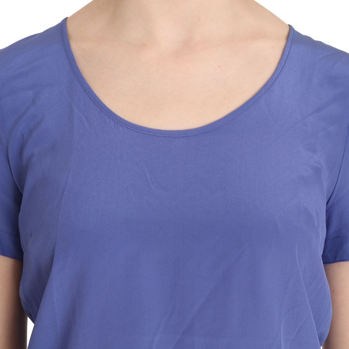 Patrizia Pepe Silk Purple Short Sleeve Casual Top Blouse