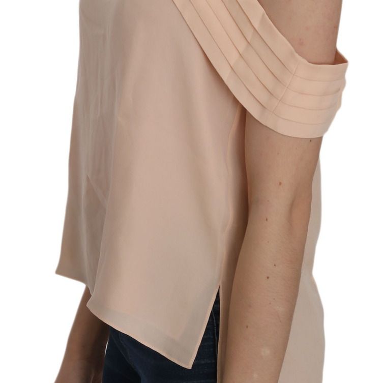 Alexander Wang Orange Off Shoulder Strap Square Neck Top Blouse