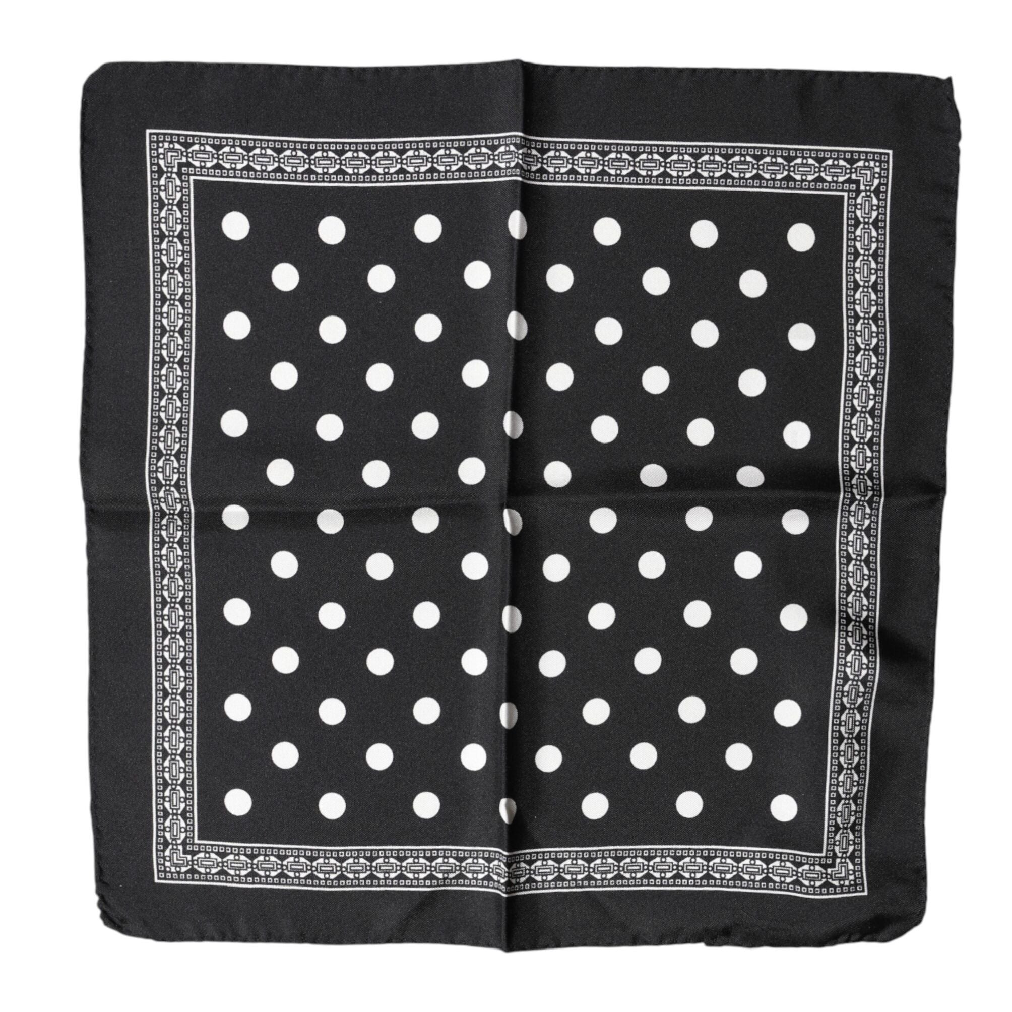 Dolce & Gabbana Black Polka Dot Square Handkerchief Scarf