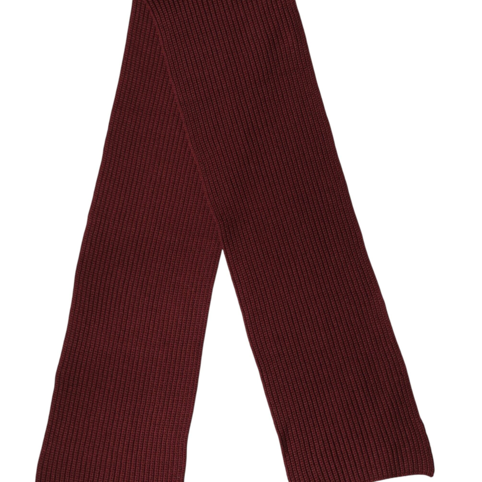 Dolce & Gabbana Maroon Cashmere Knitted NeckWrap Shawl Scarf