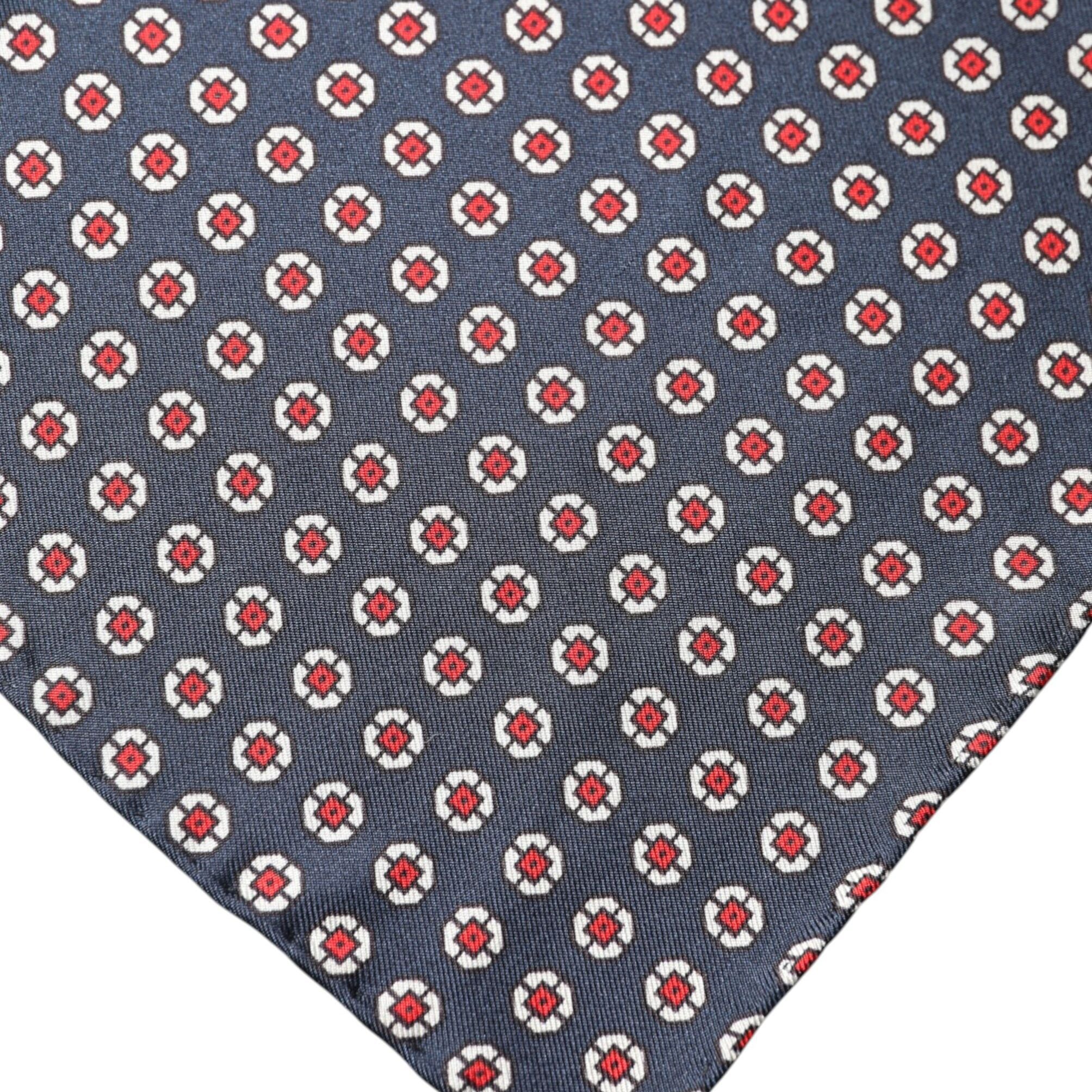 Dolce & Gabbana Blue Patterned Silk Square Handkerchief Scarf