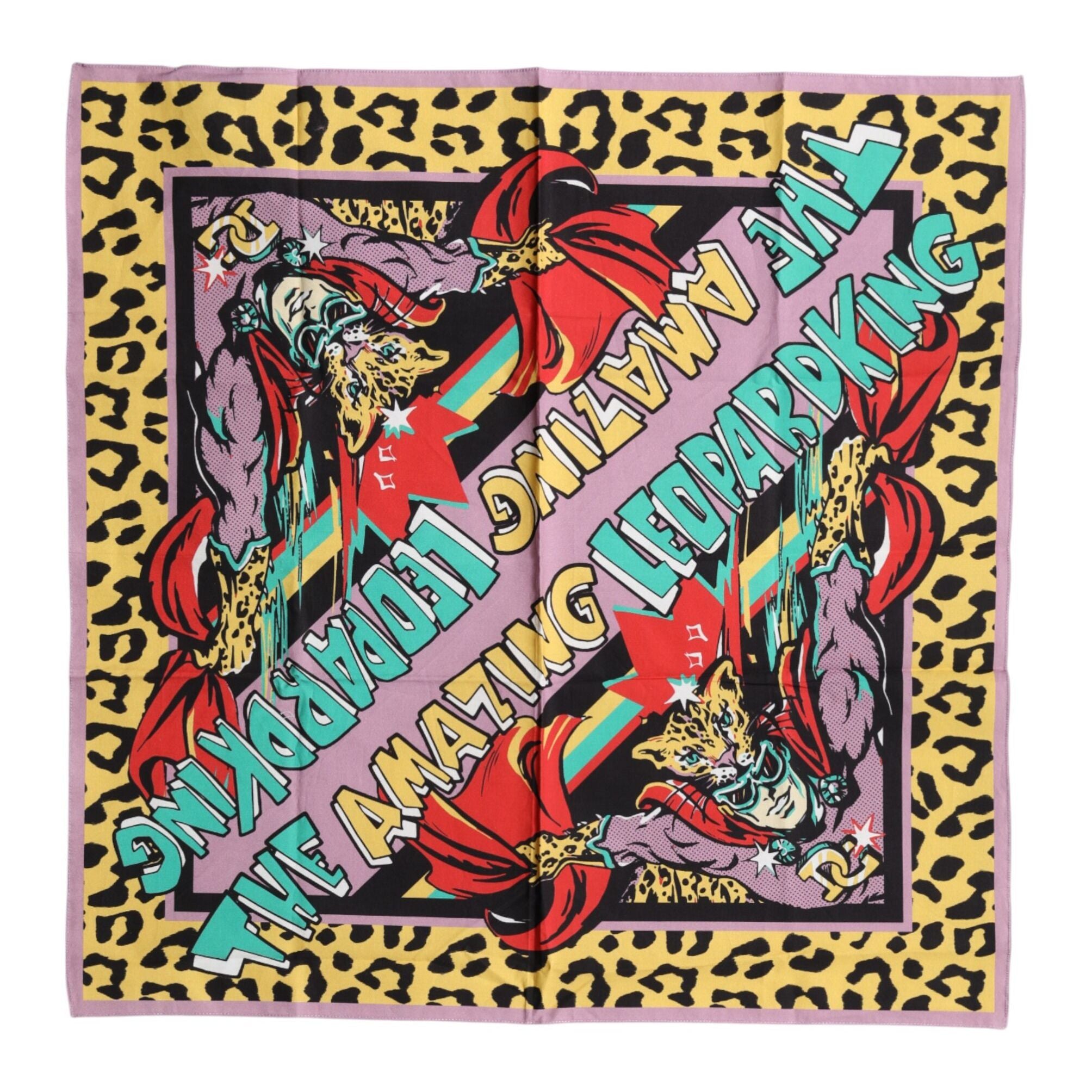 Dolce & Gabbana Multicolor Cartoon Square Foulard Scarf
