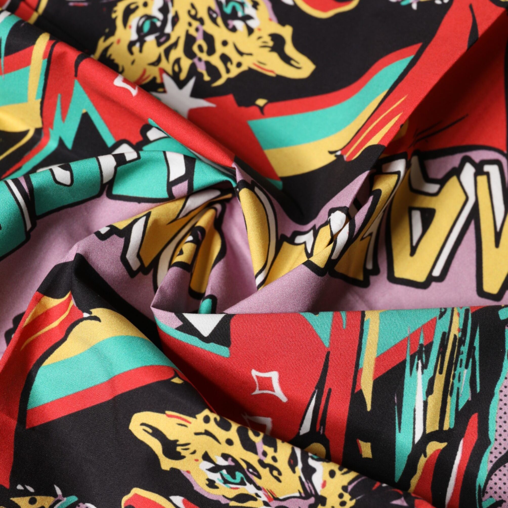 Dolce & Gabbana Multicolor Cartoon Square Foulard Scarf