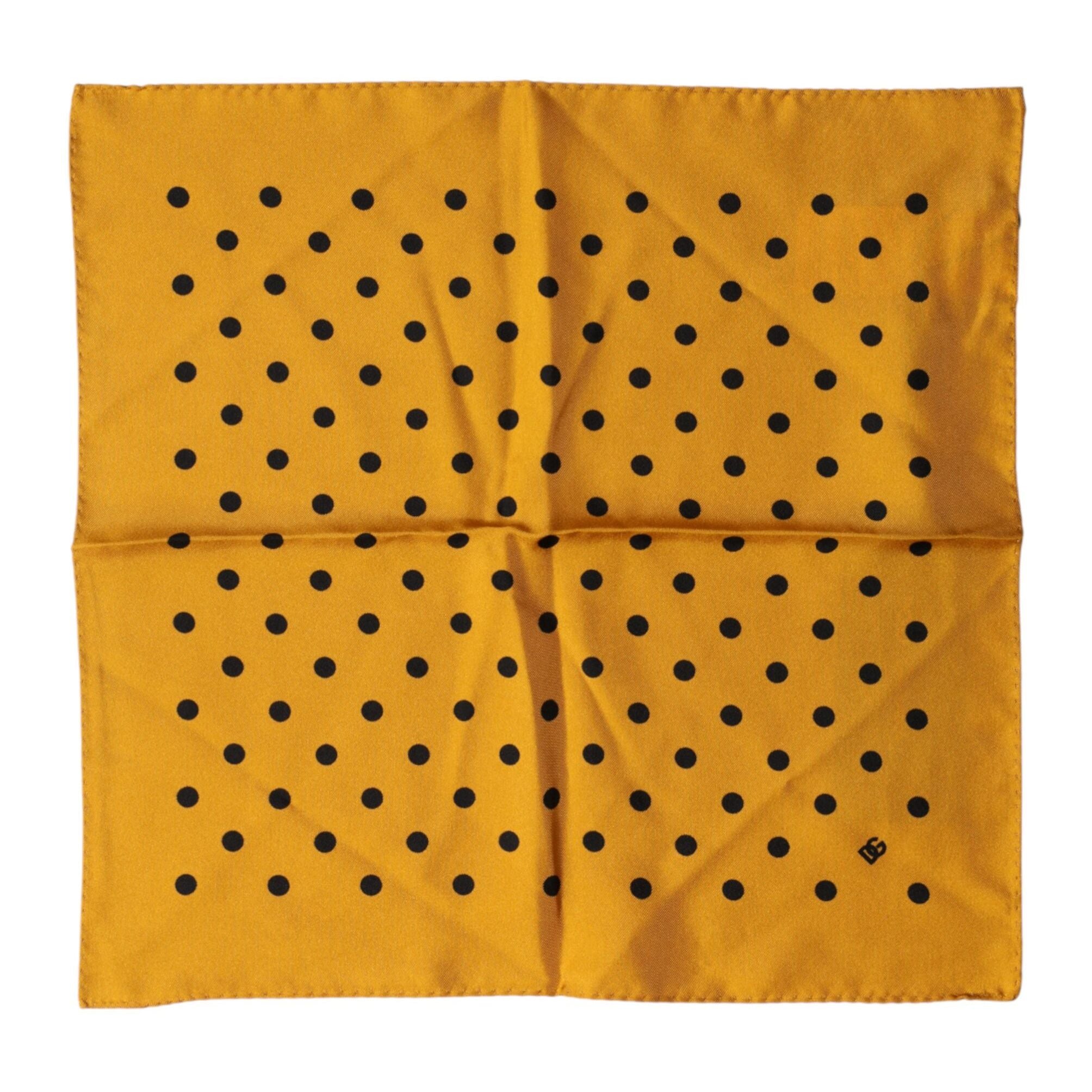 Dolce & Gabbana Orange Polka Dot Square Handkerchief Scarf