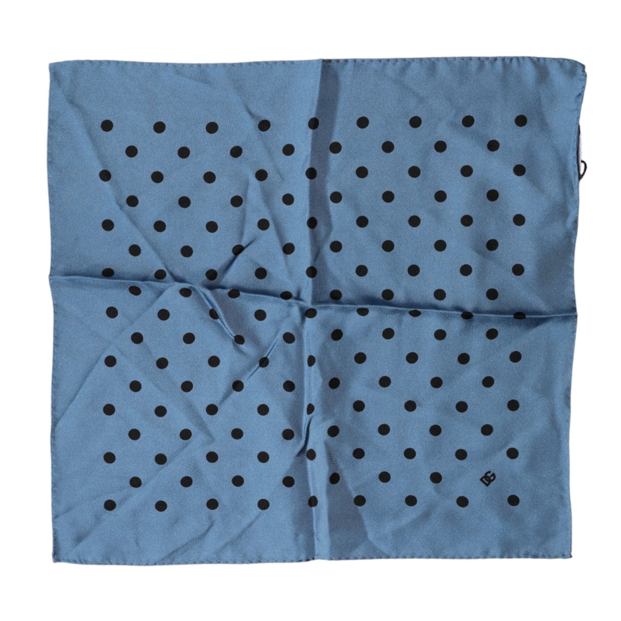 Dolce & Gabbana Blue Polka Dot Square Handkerchief Scarf