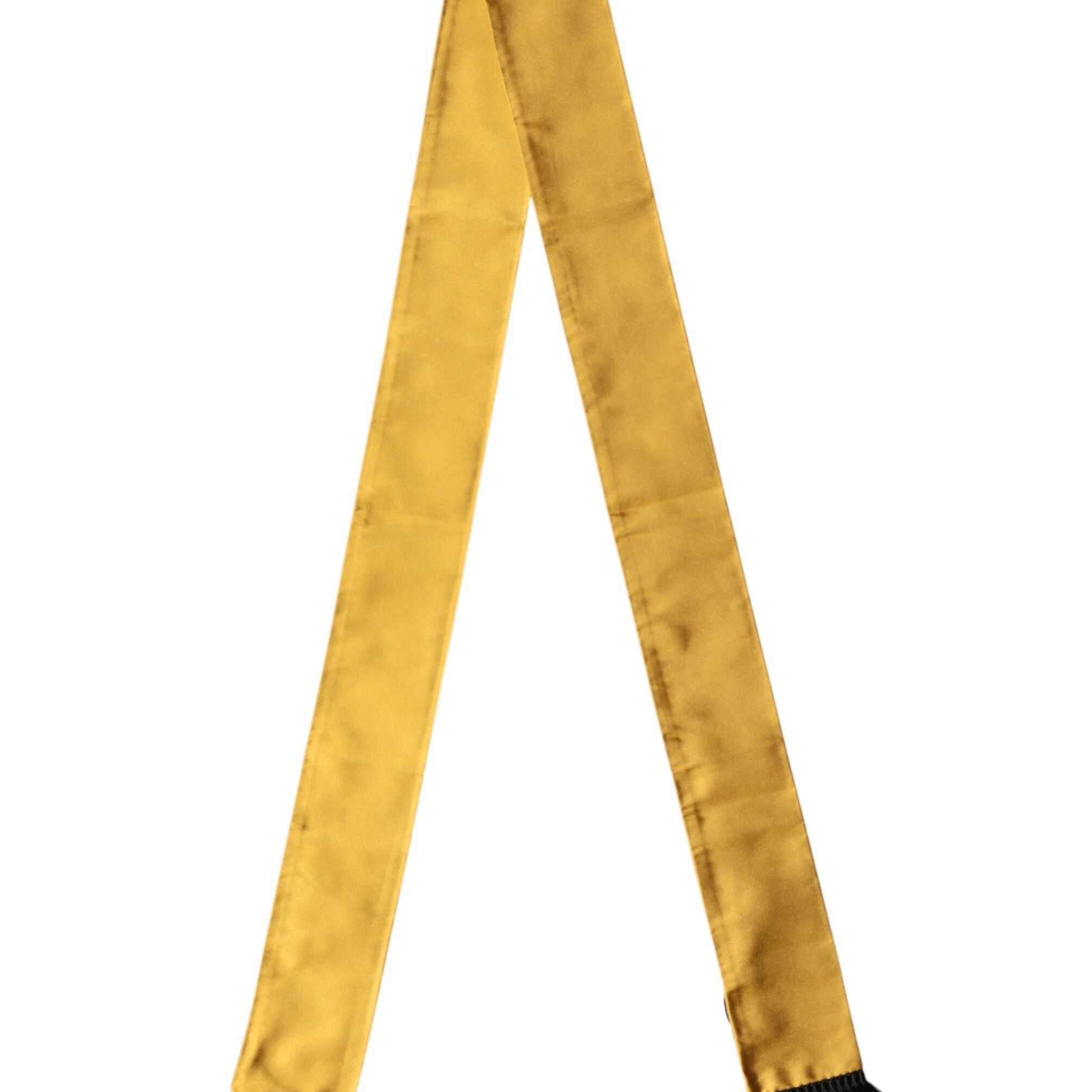 Dolce & Gabbana Yellow Silk Fringes Neck Wrap Foulard Scarf