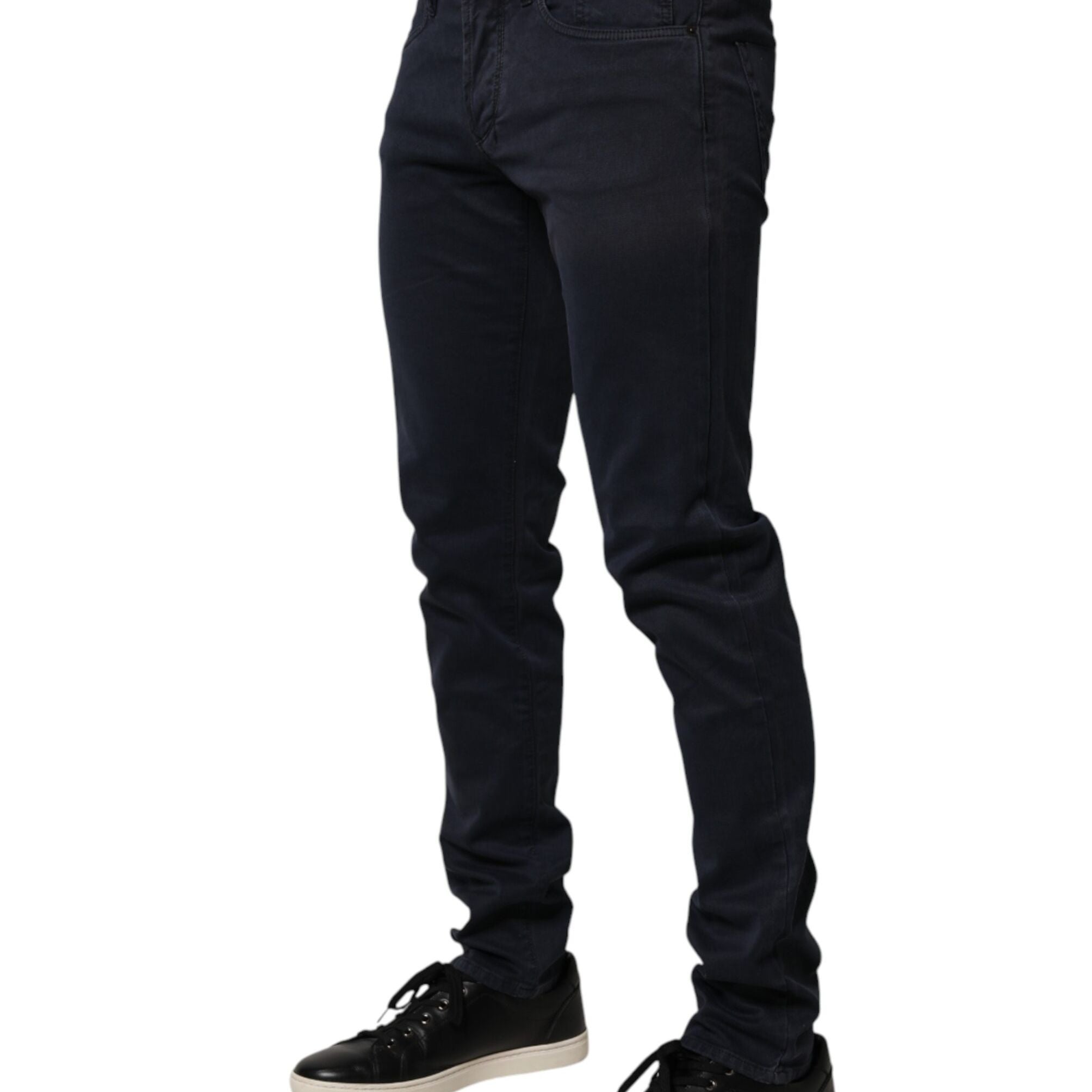 Siviglia Black Mid Waist Cotton Skinny Denim Men Trouser Jeans
