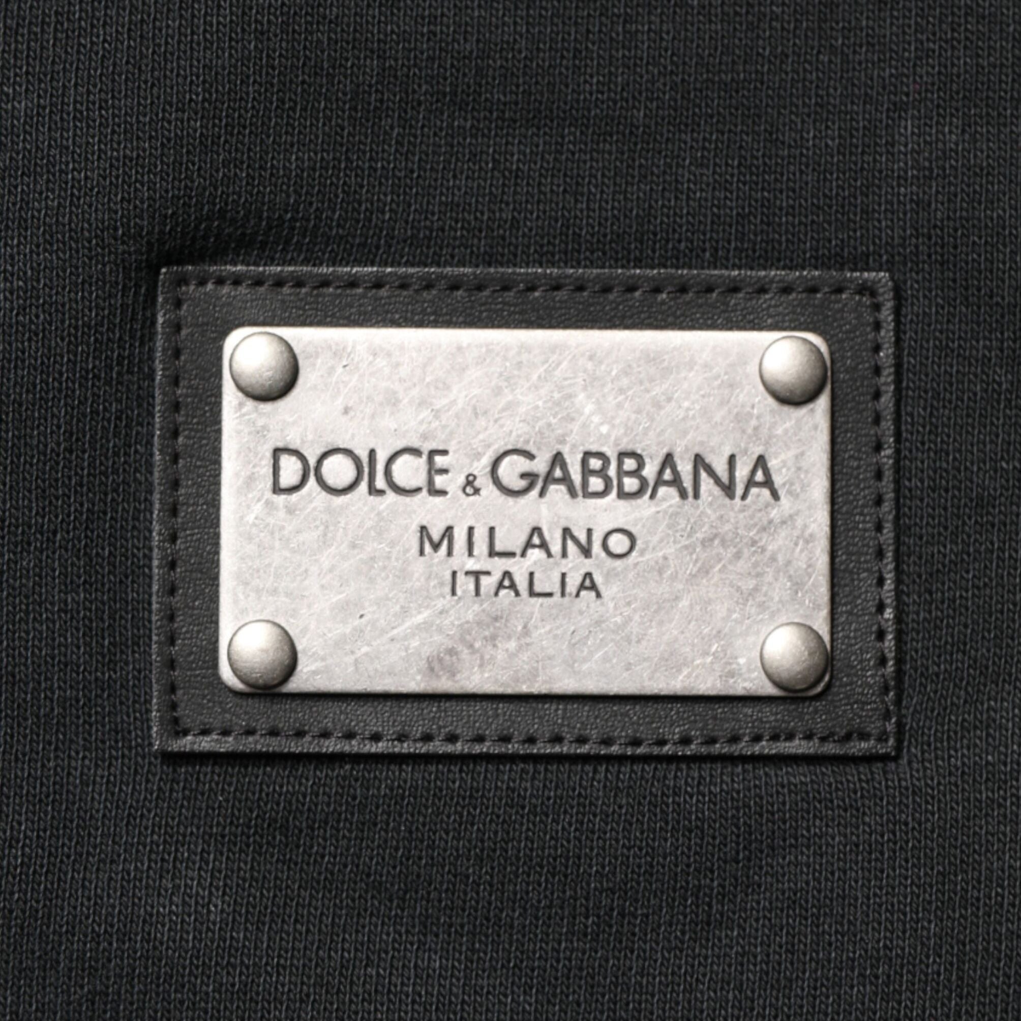 Dolce & Gabbana Black Full Zip Hooded Men Sweatshirt Sweater