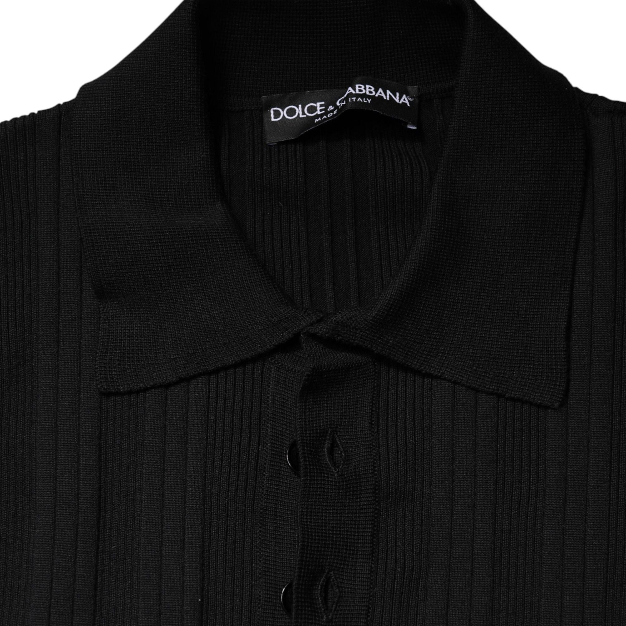 Dolce & Gabbana Black Crest Long Sleeve Men Pullover Sweater