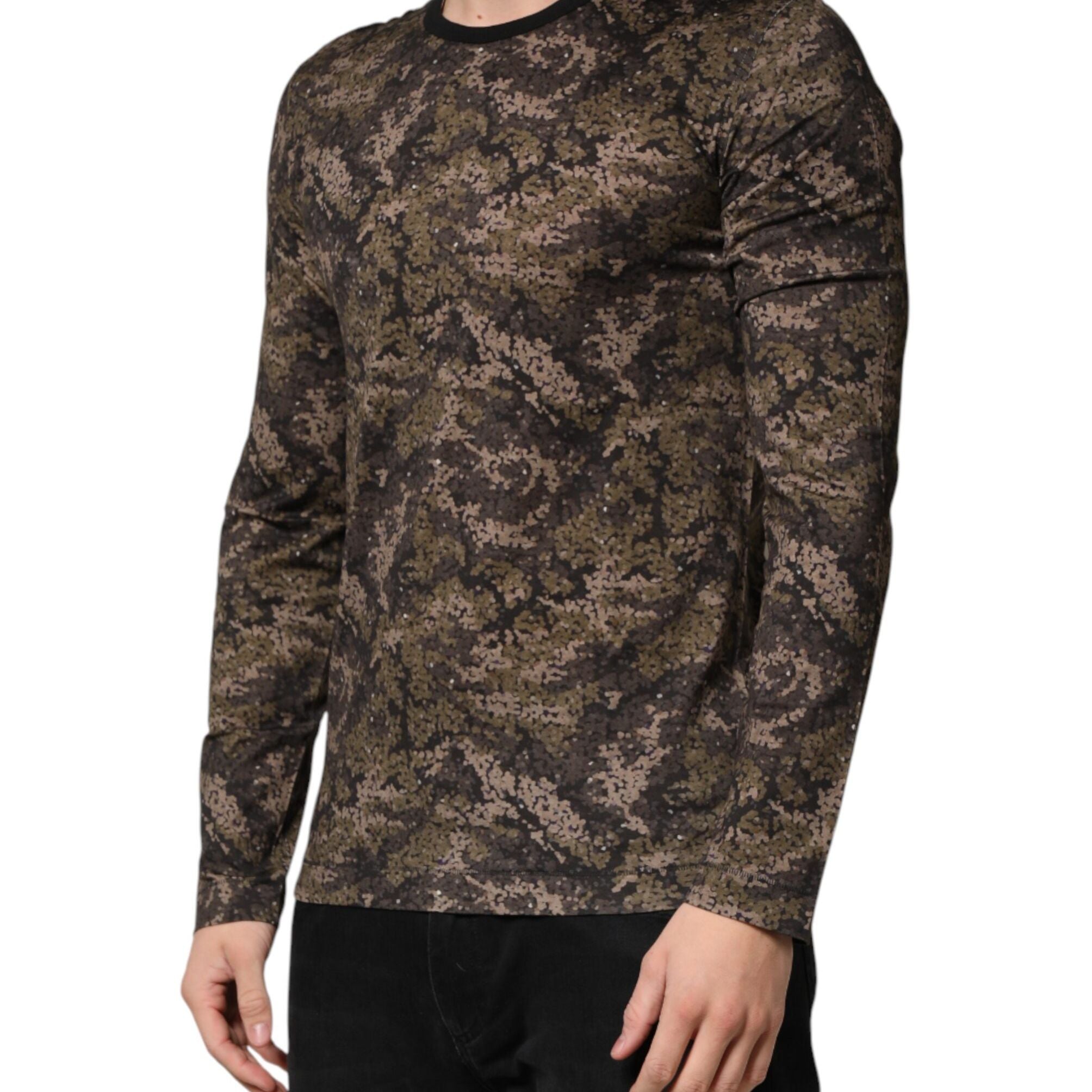 Dolce & Gabbana Multicolor Camouflage Long Sleeves T-shirt