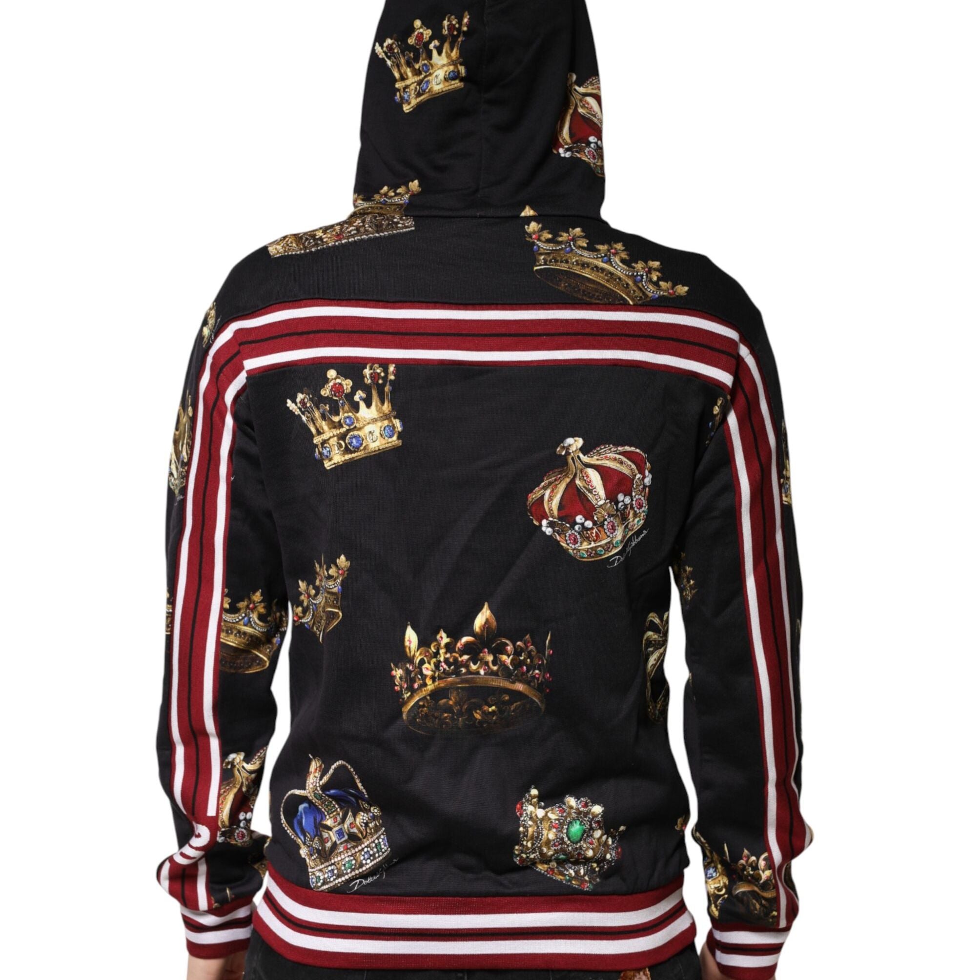 Dolce & Gabbana Black King Crown Hooded Sweatshirt Sweater
