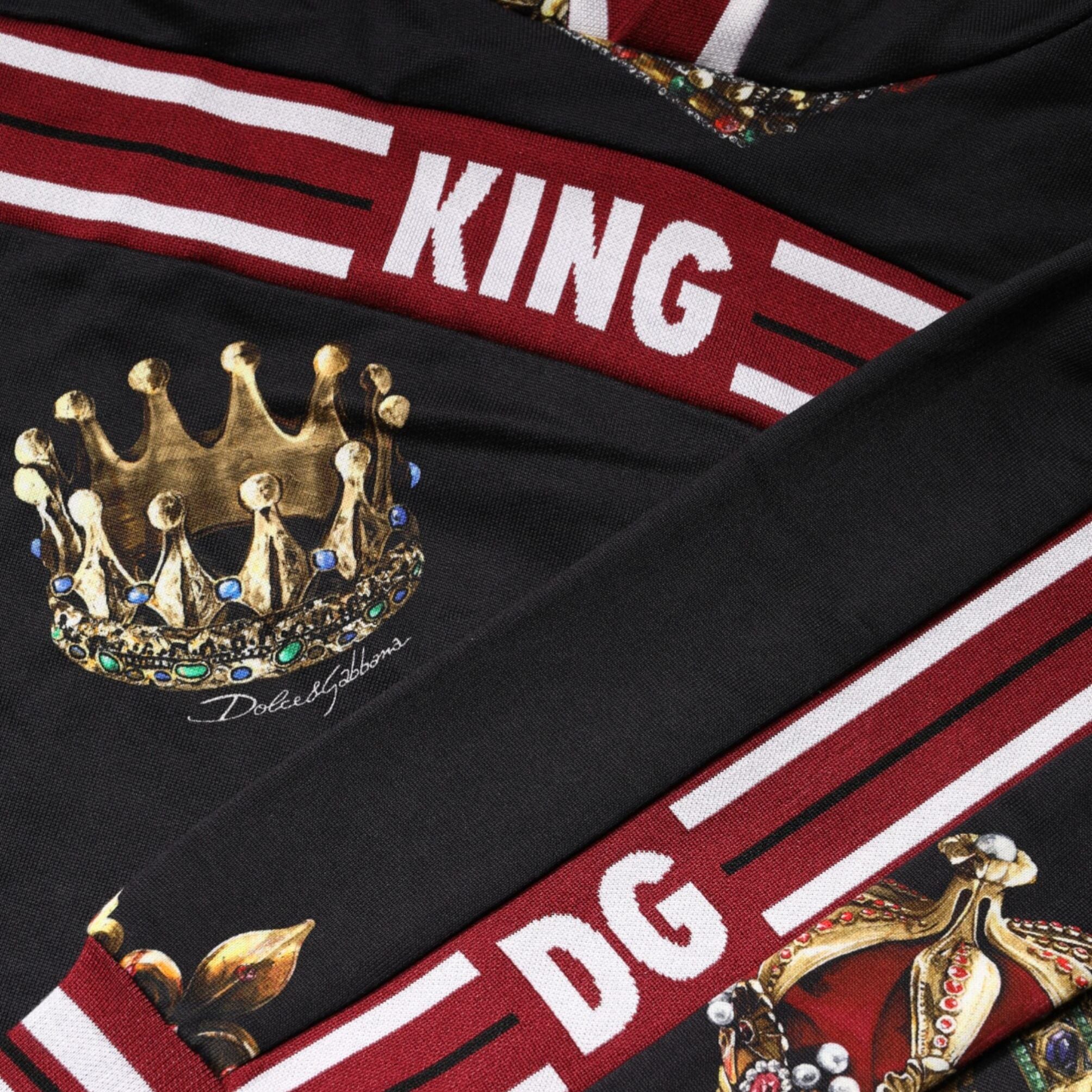 Dolce & Gabbana Black King Crown Hooded Sweatshirt Sweater