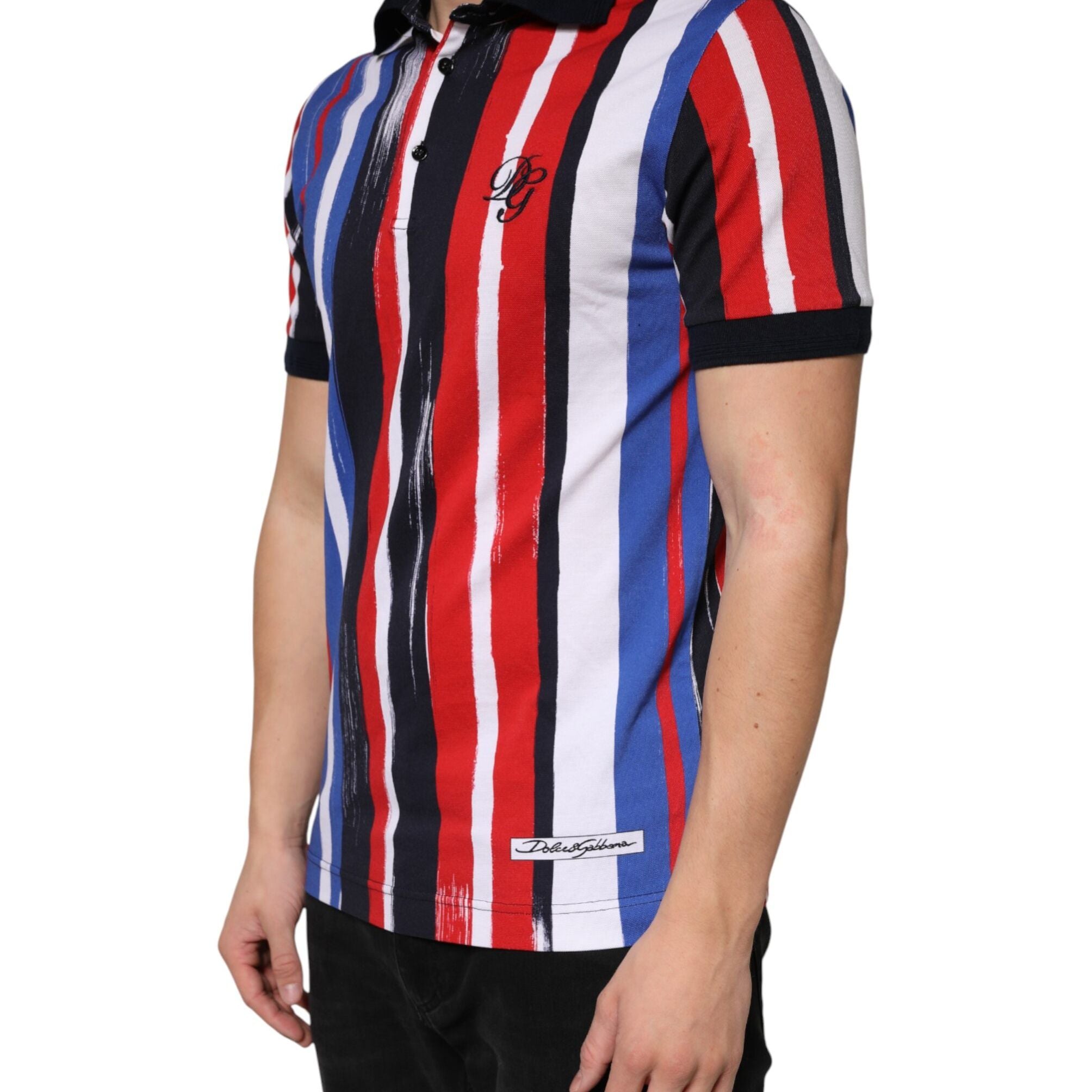 Dolce & Gabbana Multicolor Stripes Cotton Men Polo T-shirt