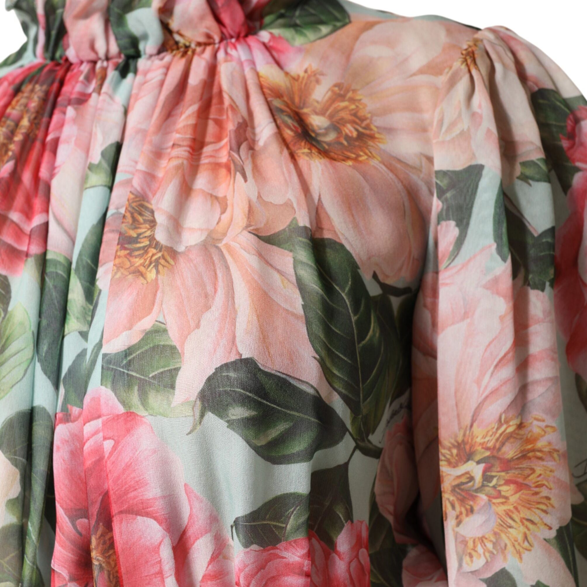 Dolce & Gabbana Multicolor Floral Silk Chiffon Pleated Mini Dress