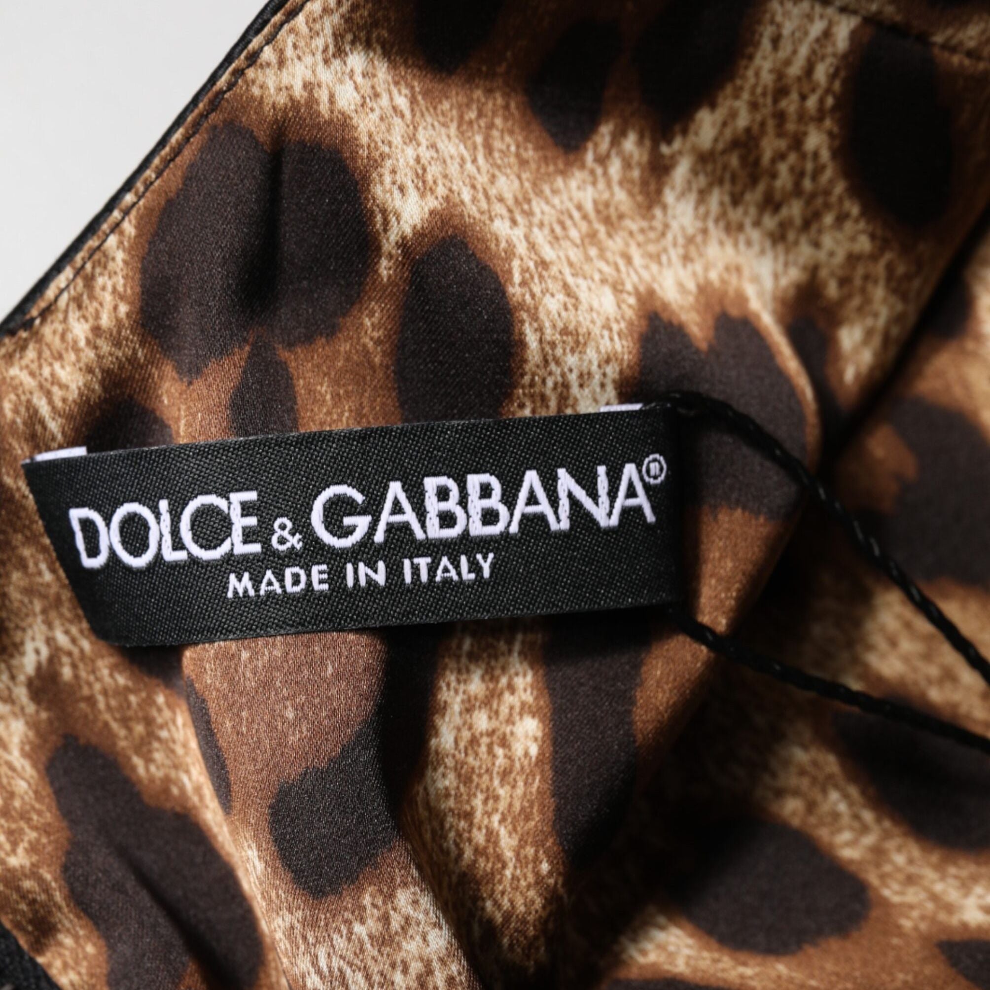 Dolce & Gabbana Black Satin Sheath Midi Cap Sleeves Dress