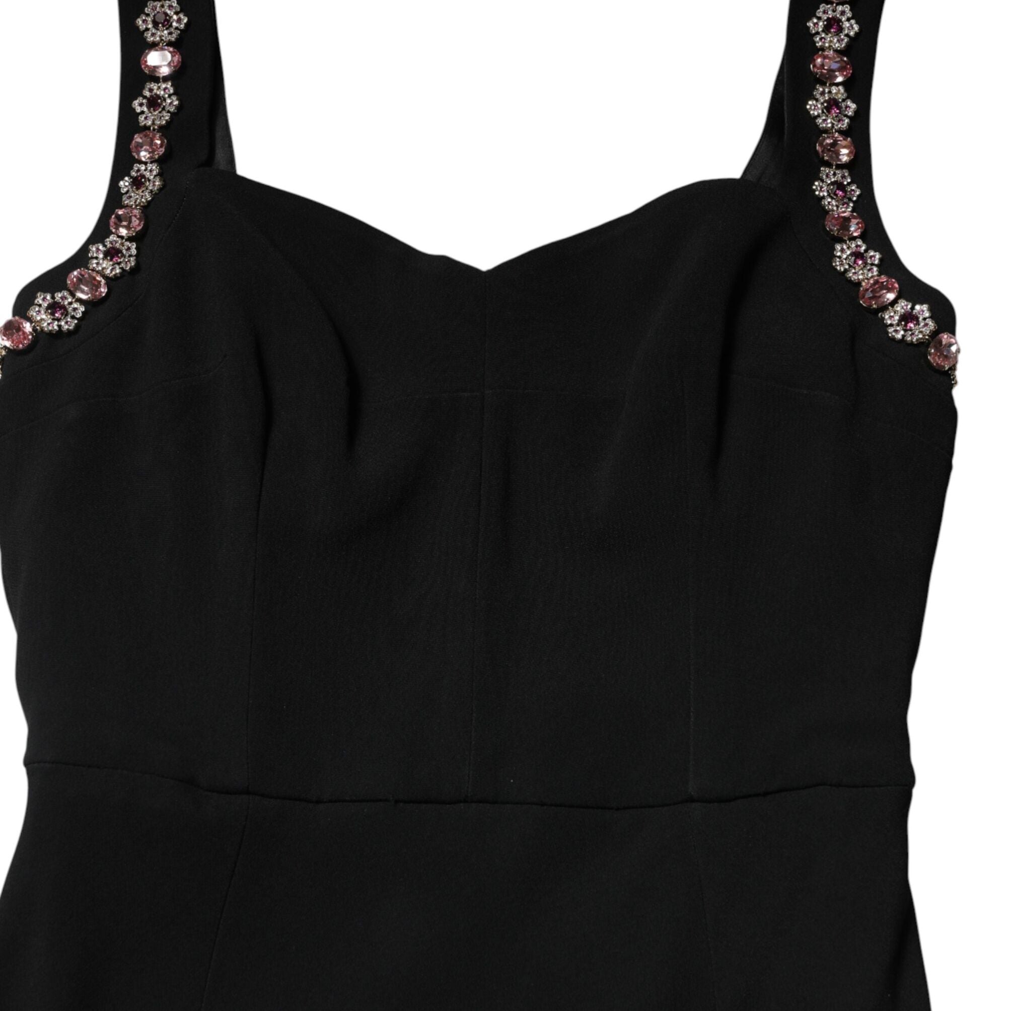 Dolce & Gabbana Black Embellished Bodycon Long Gown Dress