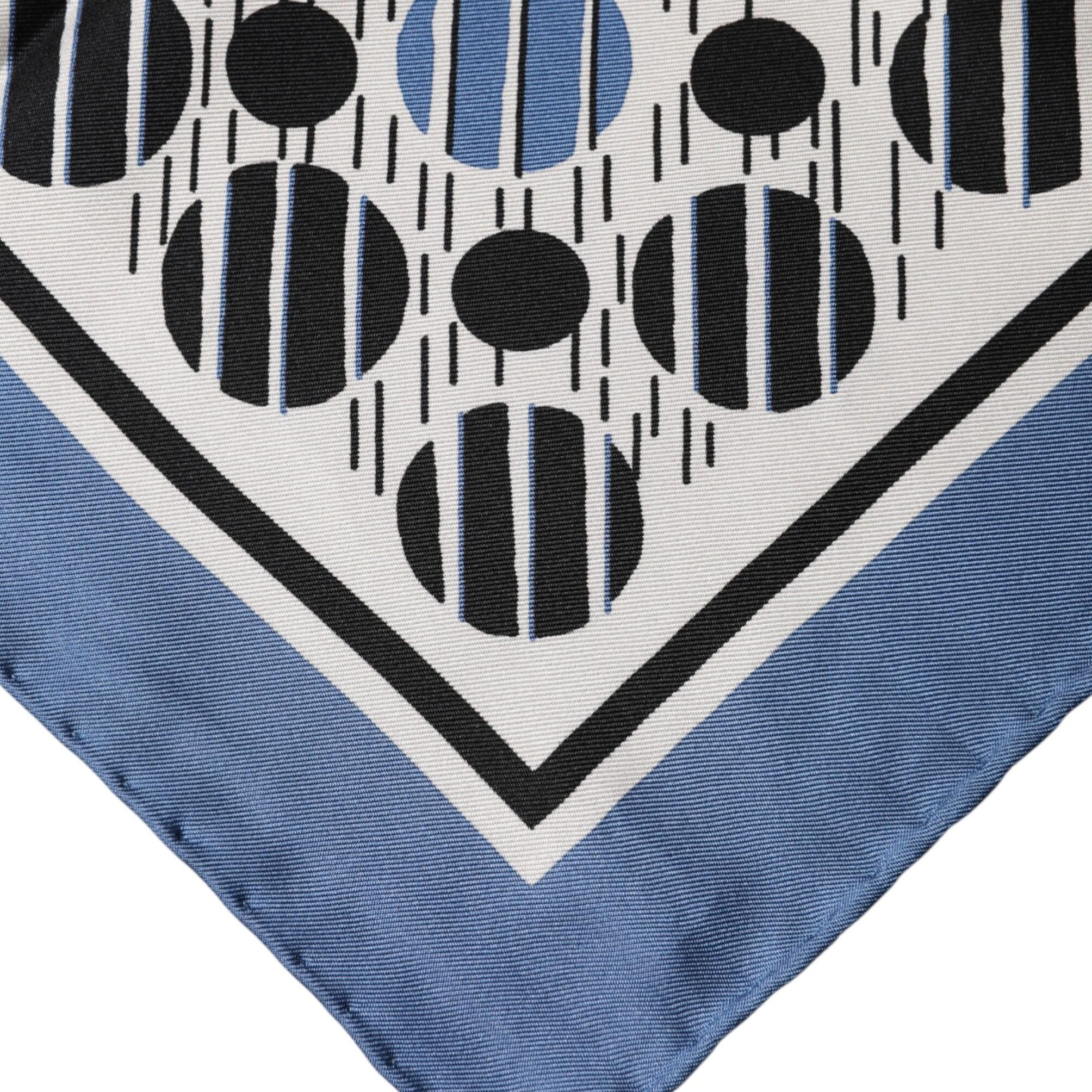 Dolce & Gabbana Blue Dotted Silk Square Foulard 66cm Scarf
