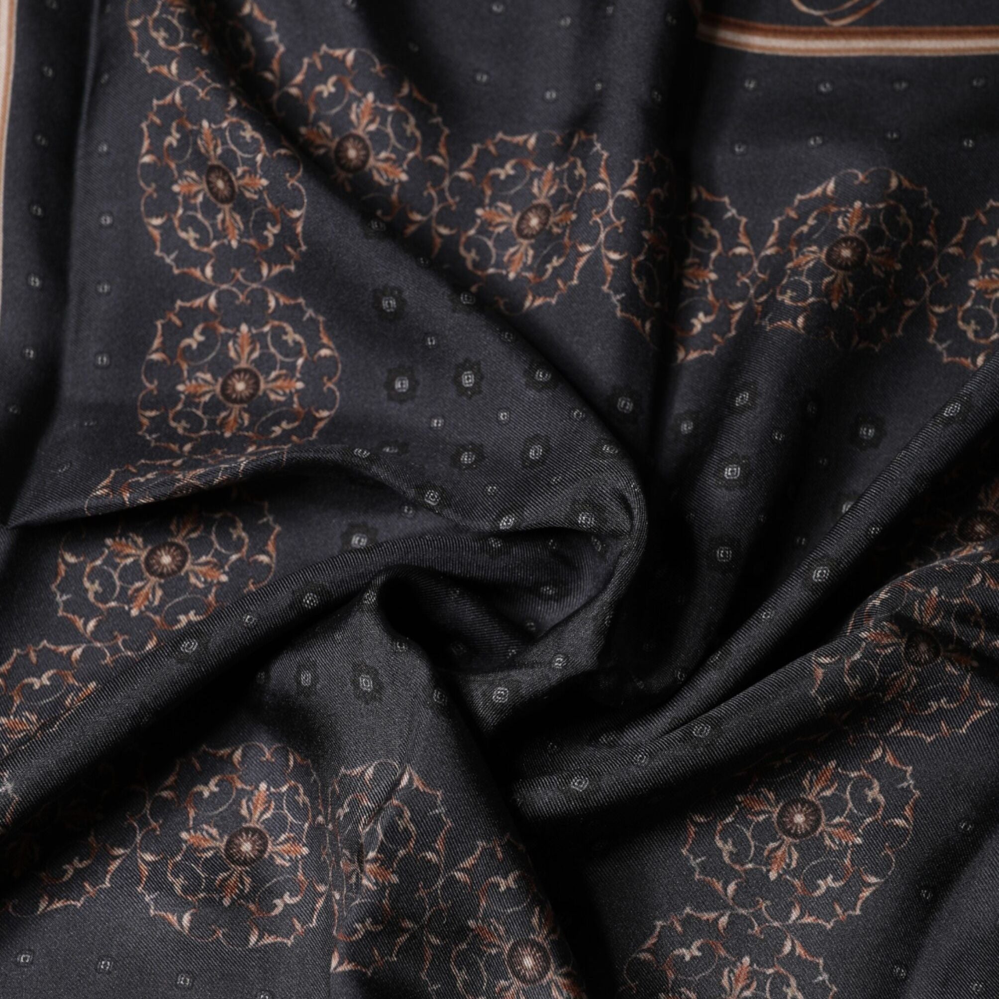 Dolce & Gabbana Black Patterned Square Foulard Scarf